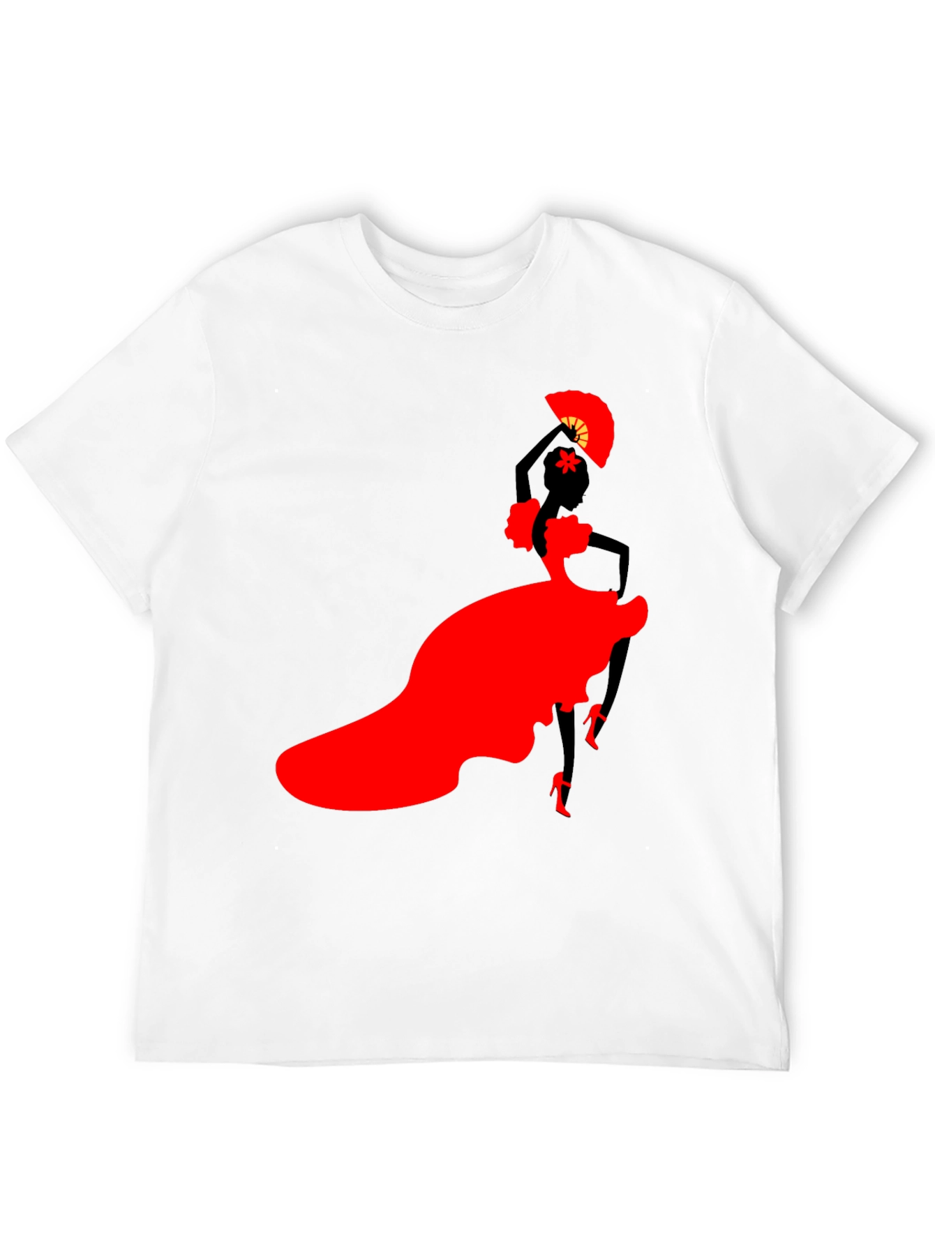 Flamenco Dancer Graphic Tee - Stylish Black T-Shirt