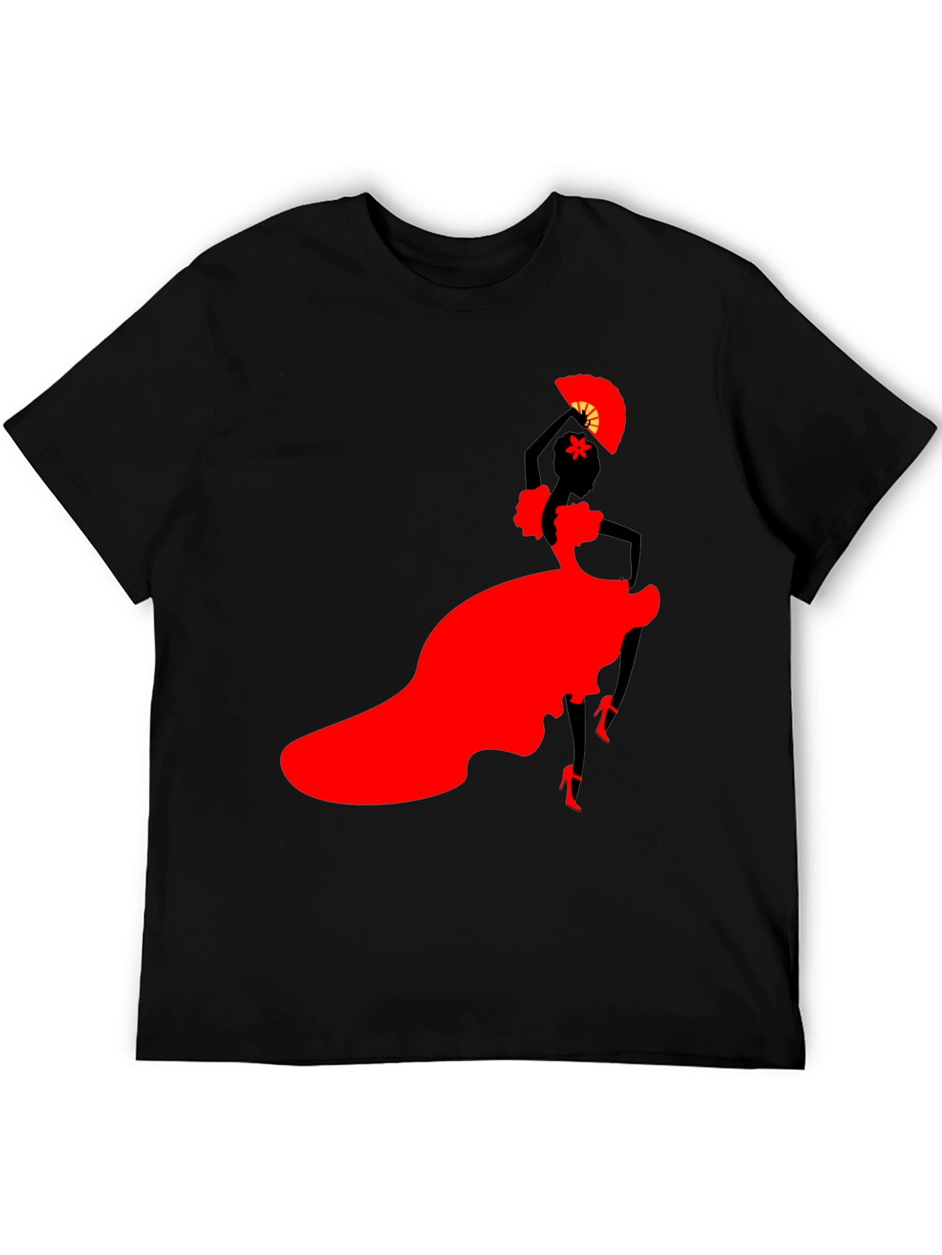 Flamenco Dancer Graphic Tee - Stylish Black T-Shirt