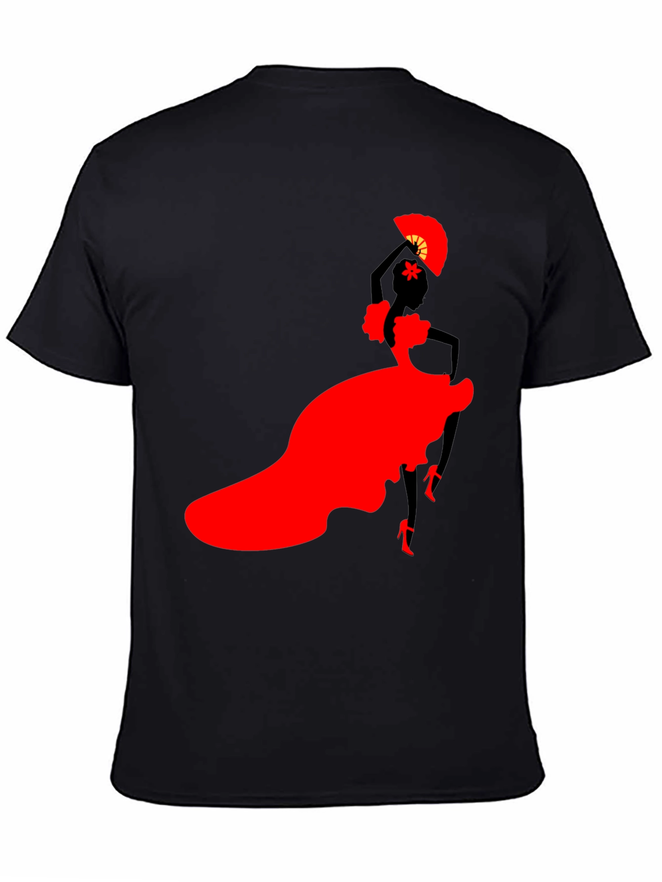 Flamenco Dancer Graphic Tee - Stylish Black T-Shirt