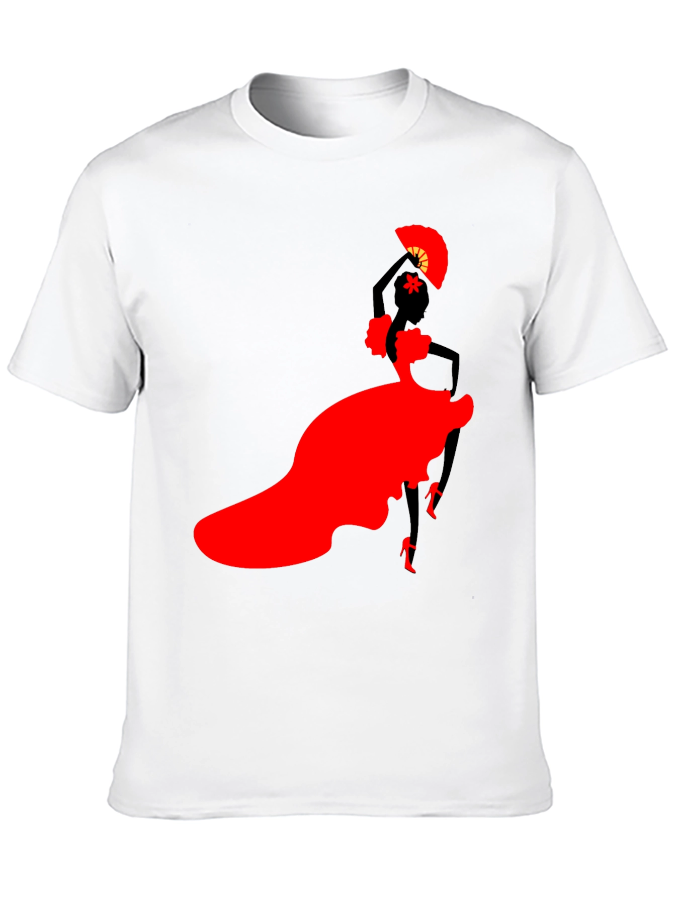 Flamenco Dancer Graphic Tee - Stylish Black T-Shirt