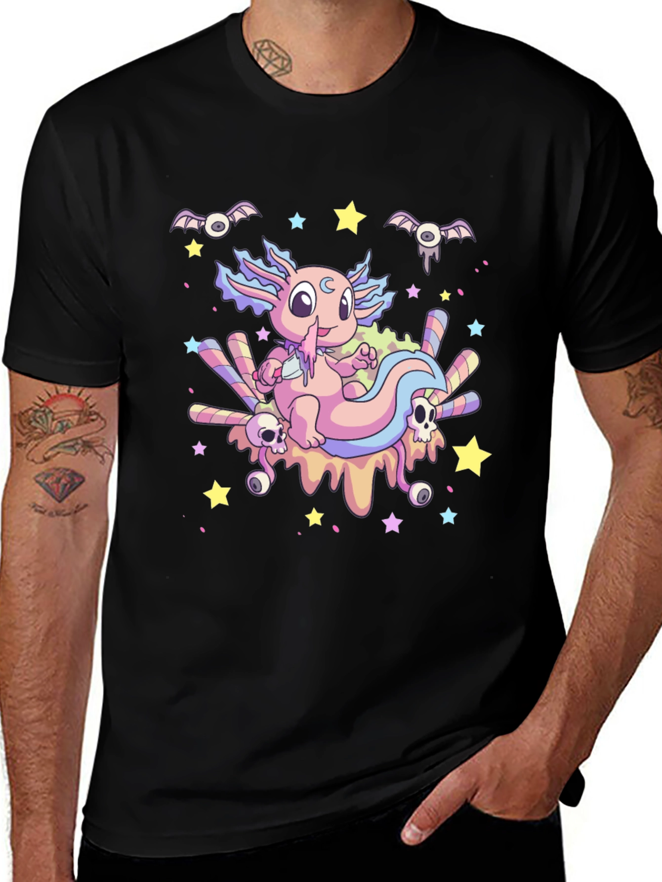 Cute Axolotl Kawaii Goth T-Shirt