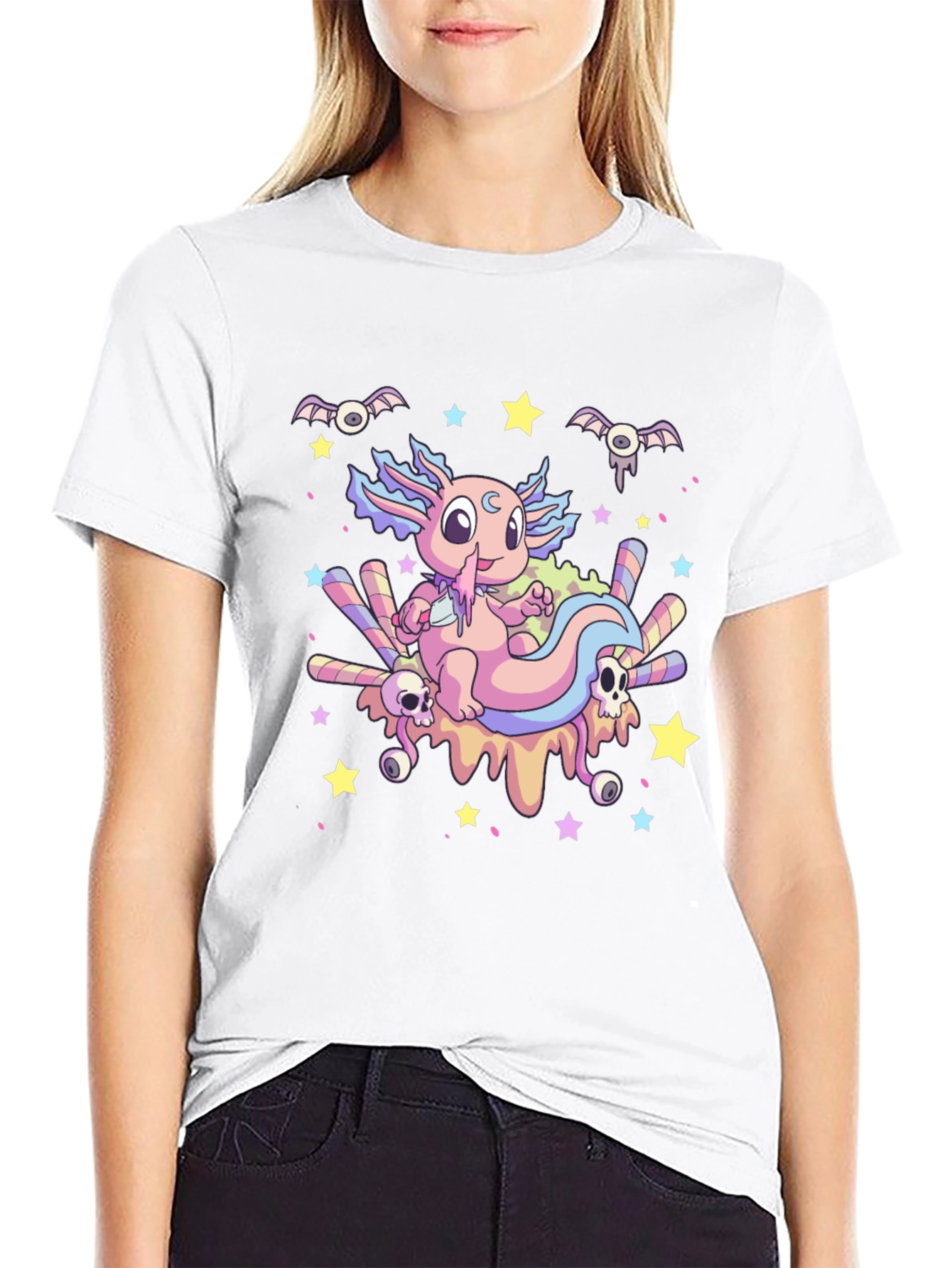 Cute Axolotl Kawaii Goth T-Shirt