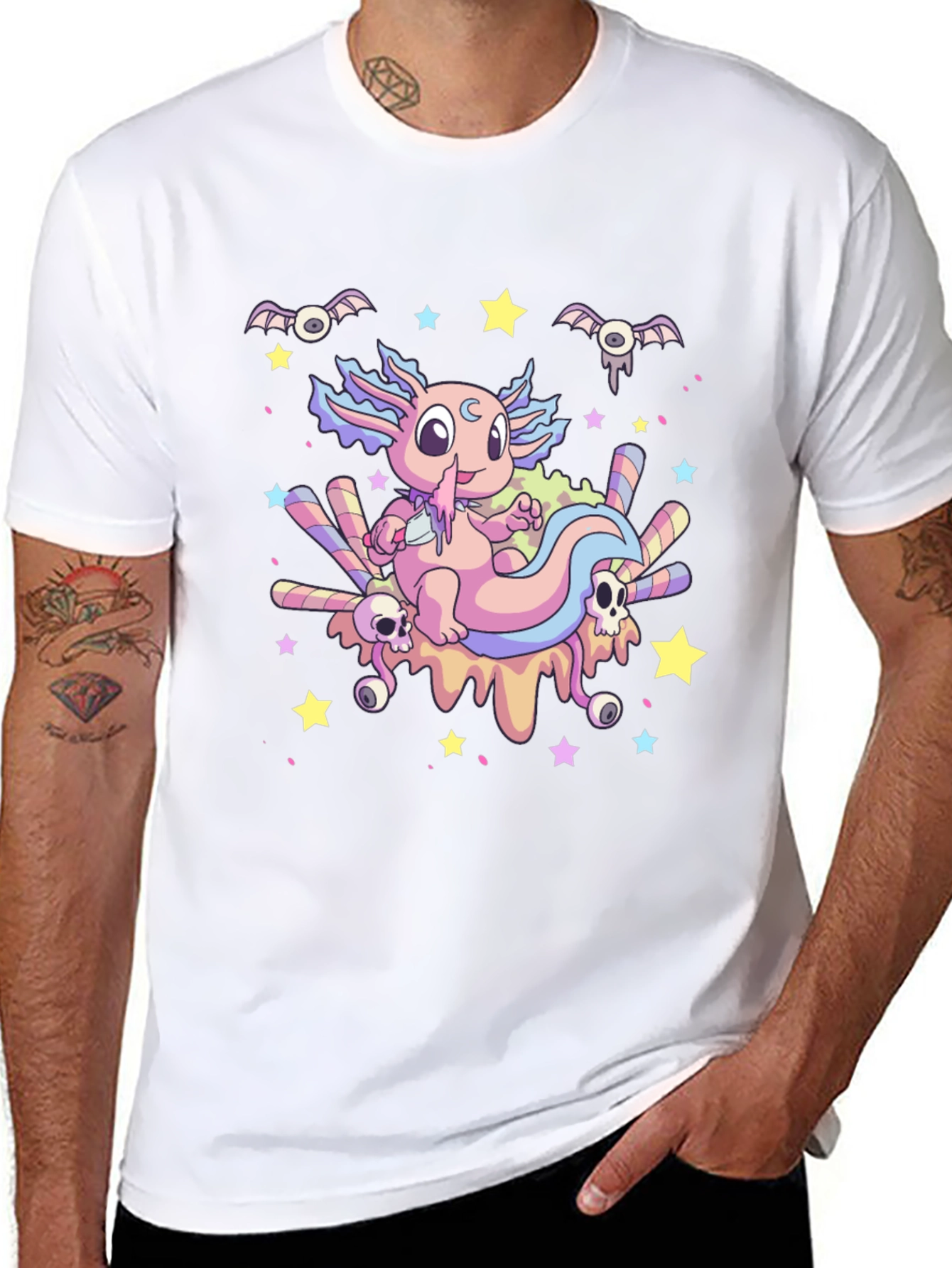 Cute Axolotl Kawaii Goth T-Shirt