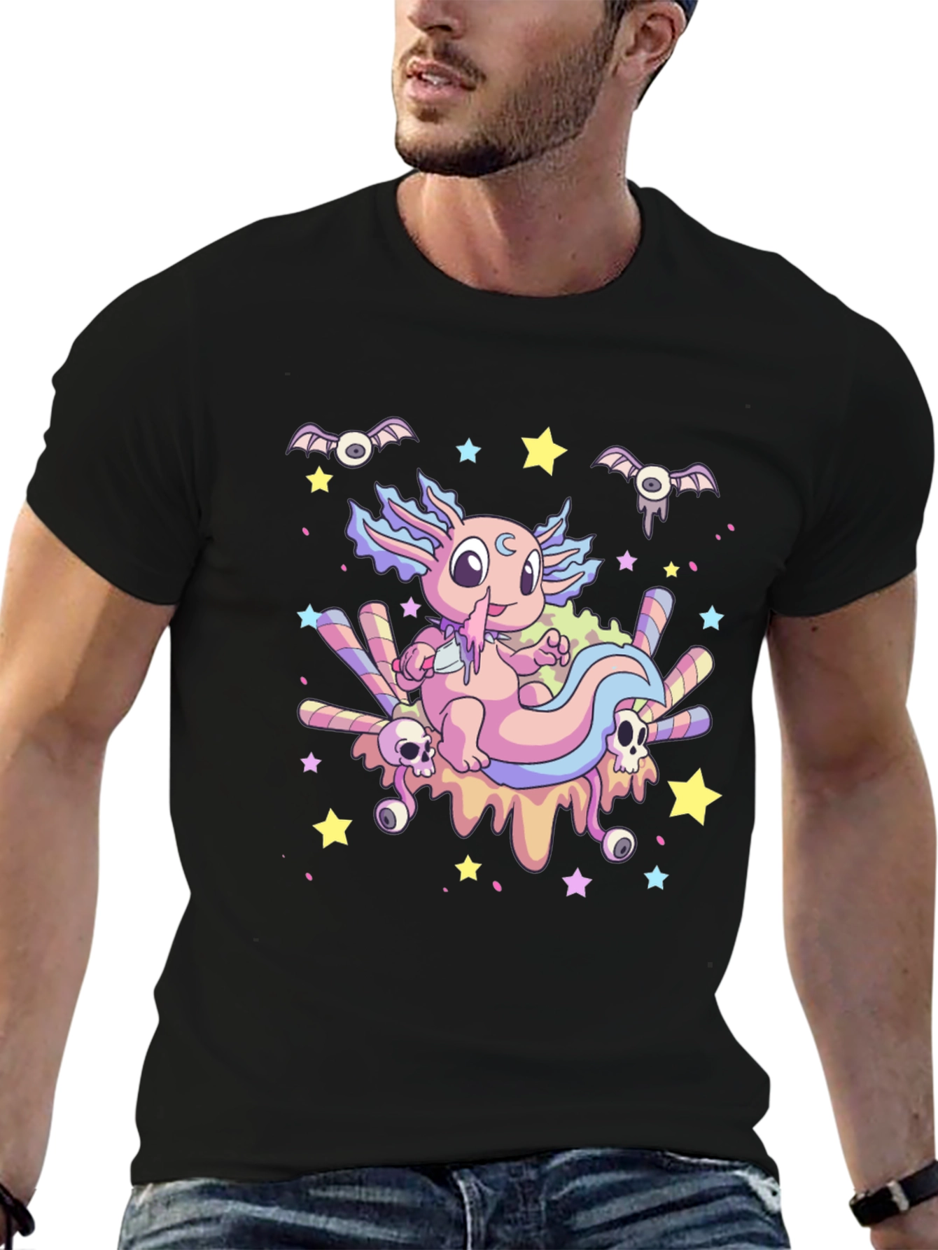 Cute Axolotl Kawaii Goth T-Shirt