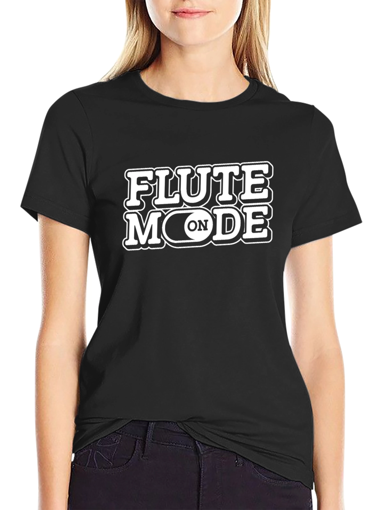 Flute Mode ON Black T-Shirt