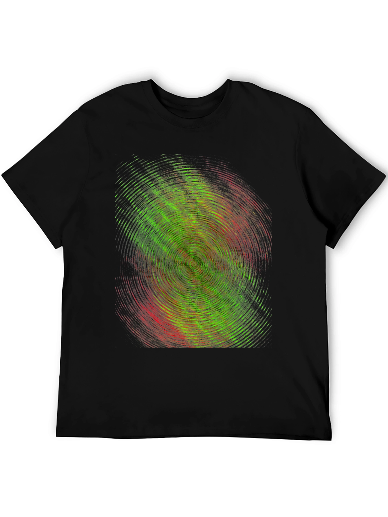 Vortex Graphic Black T-Shirt - Modern Abstract Design