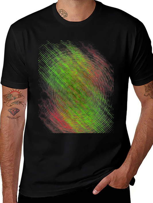 Vortex Graphic Black T-Shirt - Modern Abstract Design