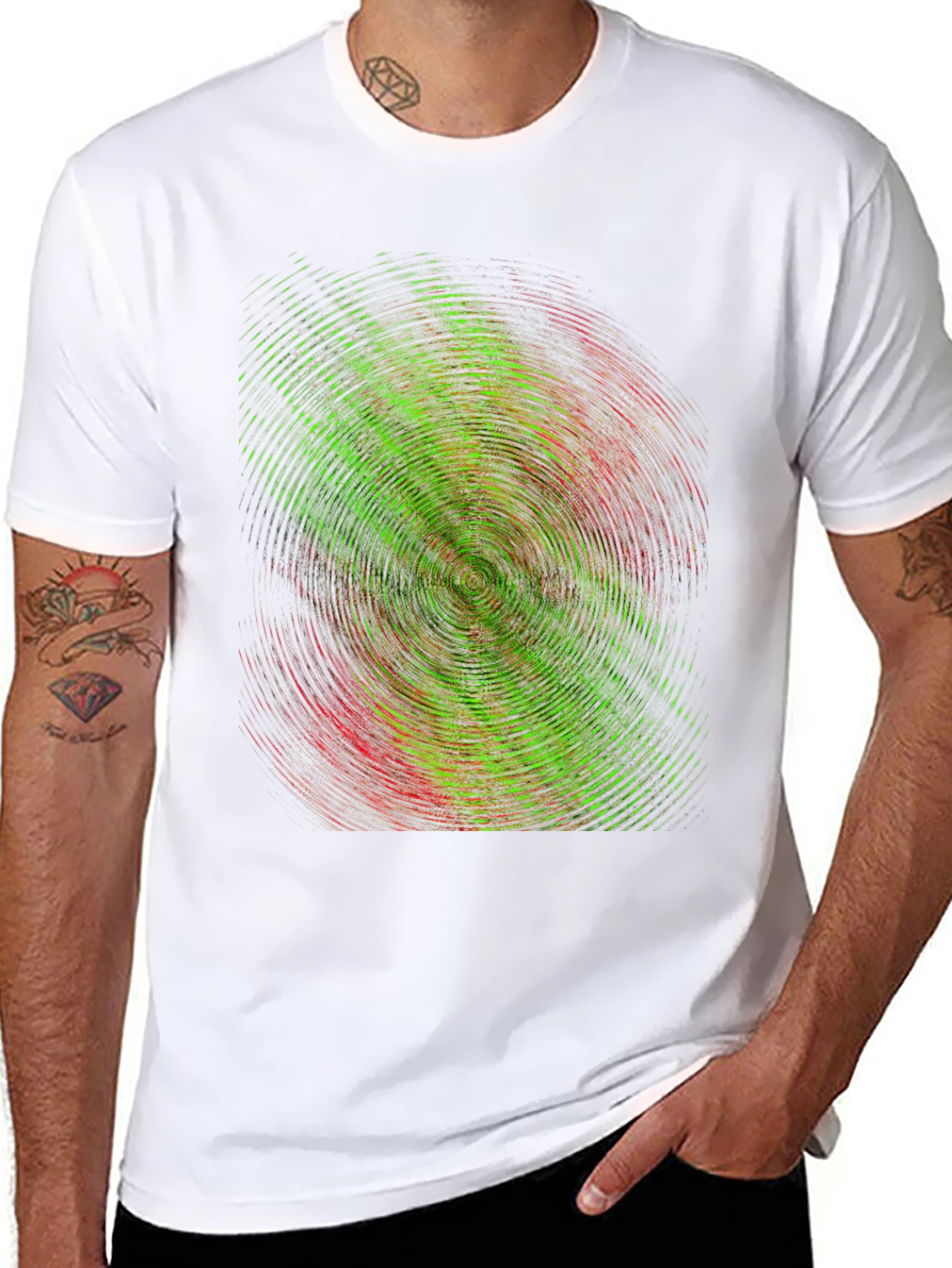 Vortex Graphic Black T-Shirt - Modern Abstract Design