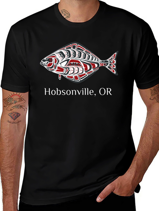 Hobsonville OR Fish Graphic Tee - Black