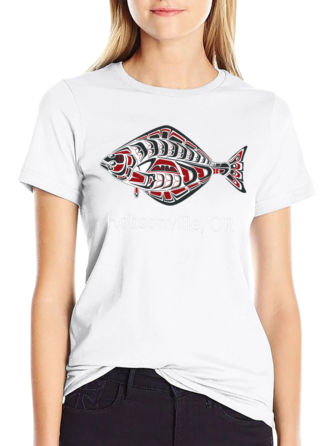 Hobsonville OR Fish Graphic Tee - Black