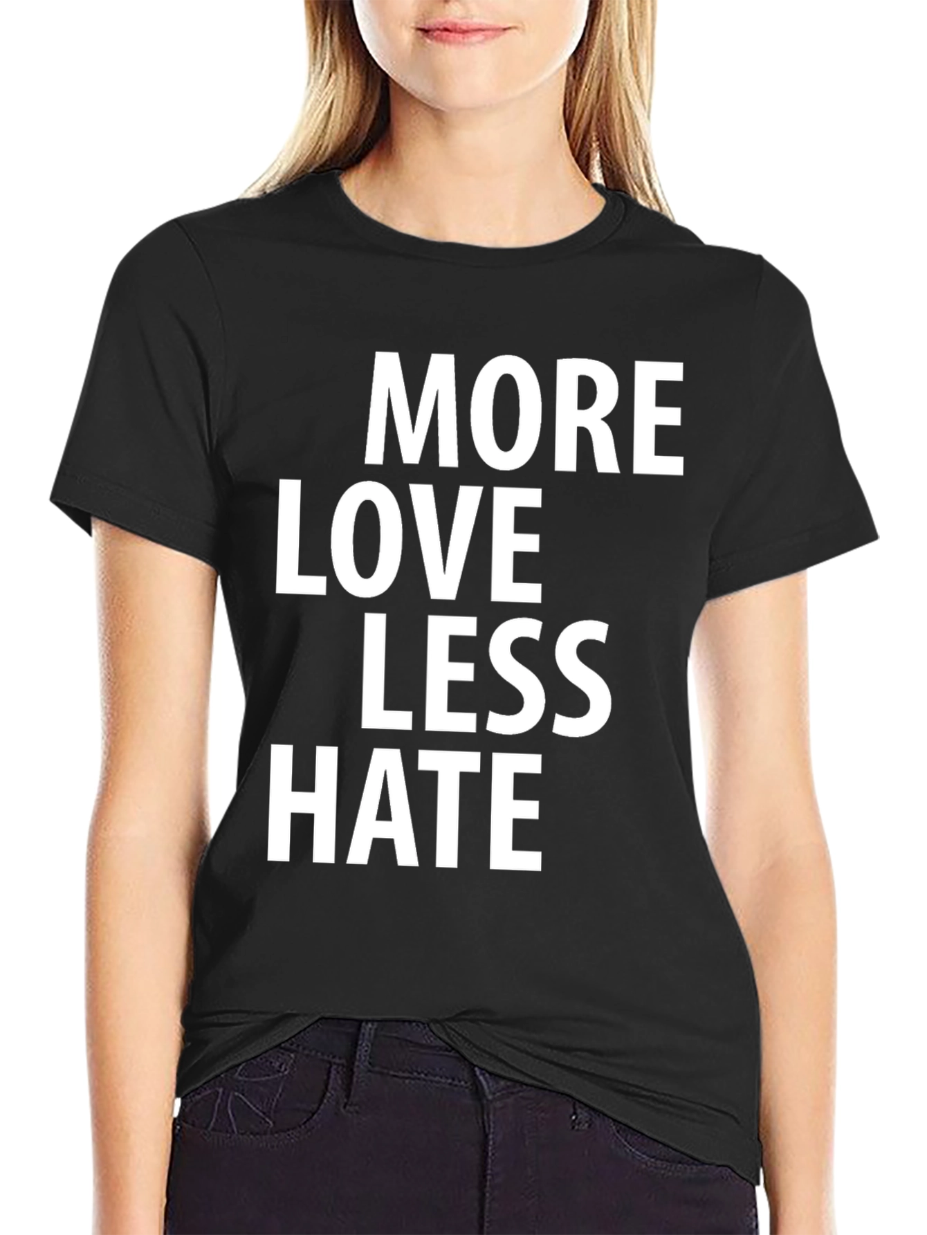 More Love Less Hate Graphic Tee - Black