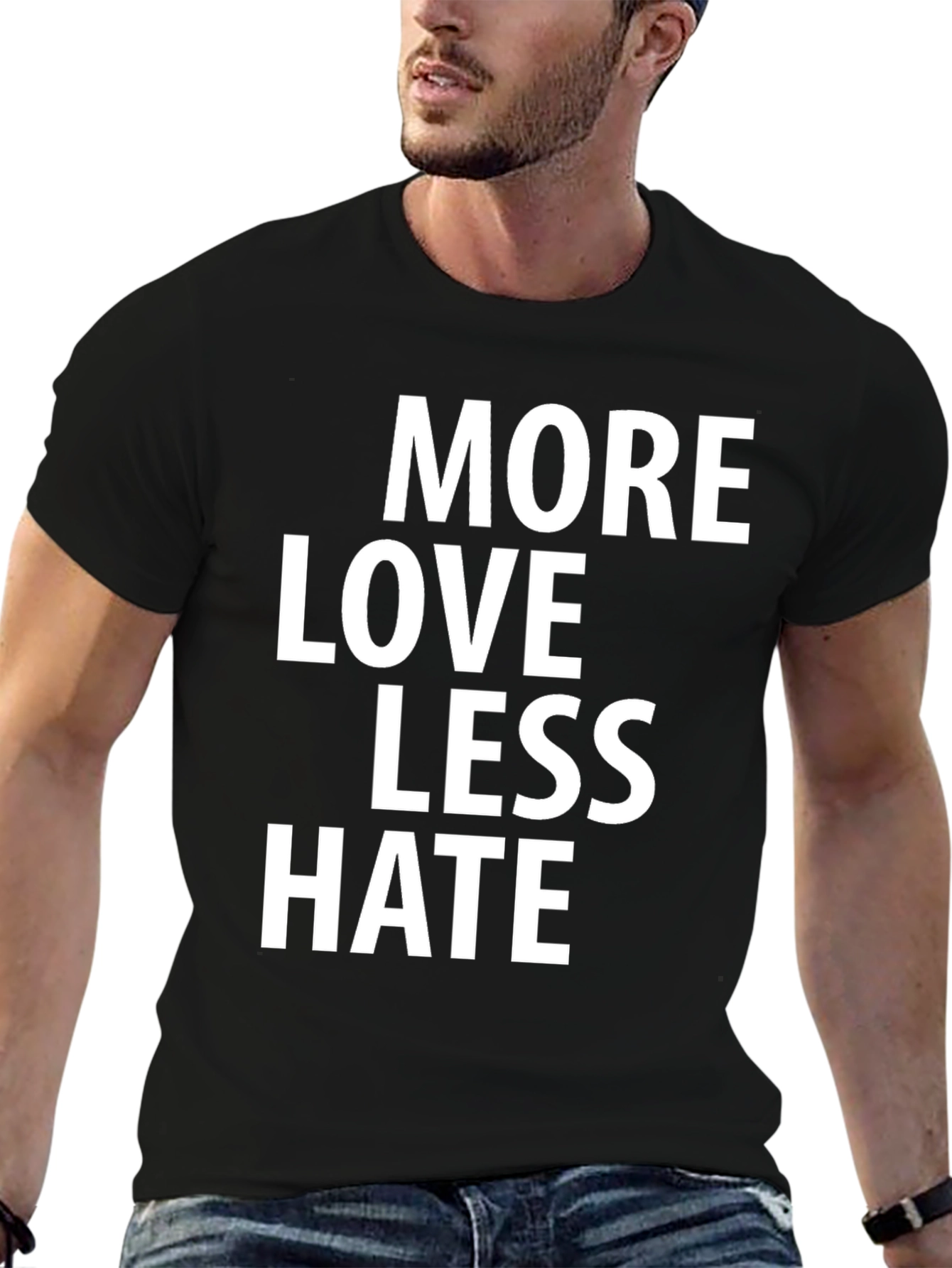 More Love Less Hate Graphic Tee - Black