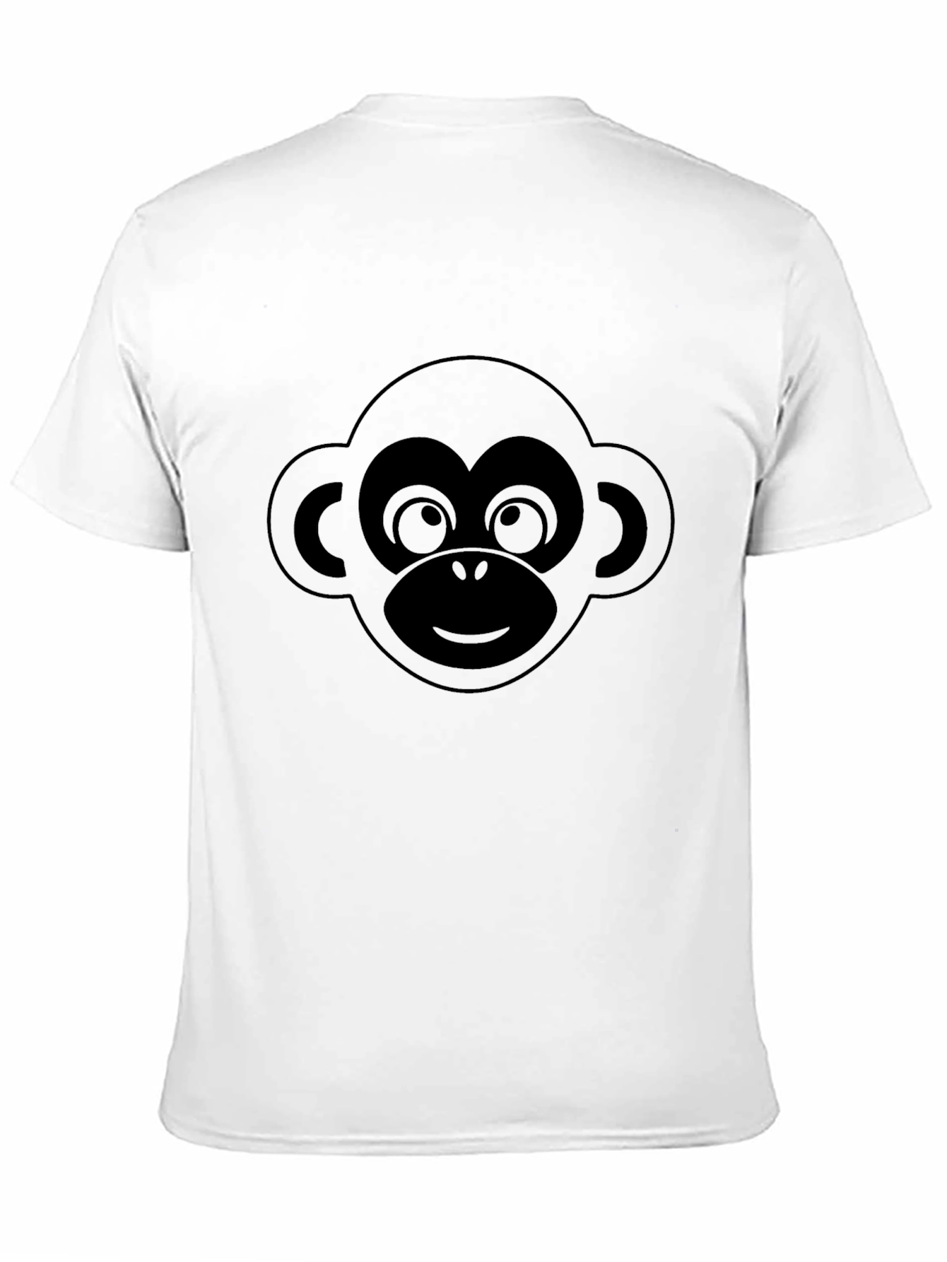 Cool Monkey Face Graphic Tee - Black