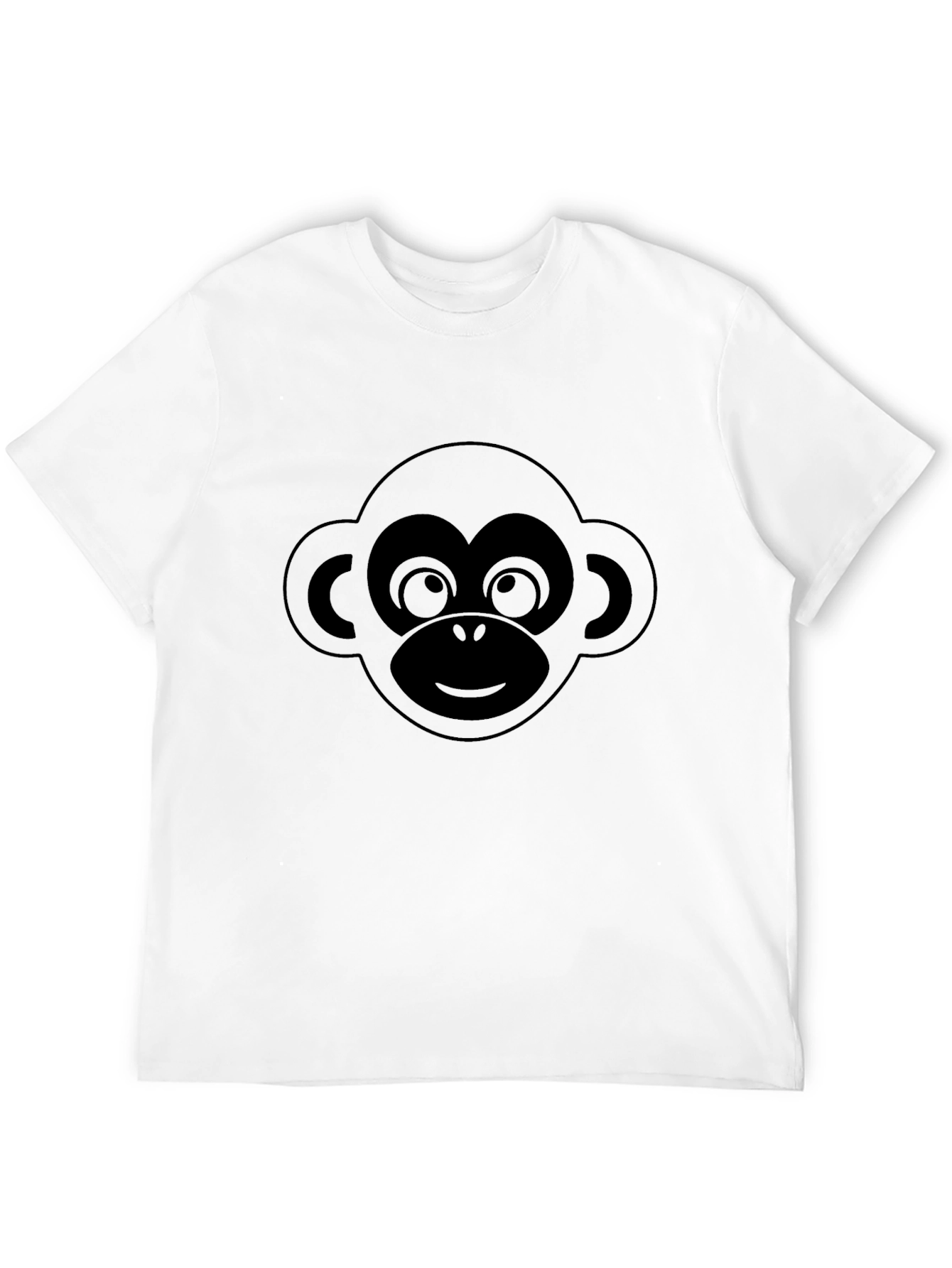Cool Monkey Face Graphic Tee - Black