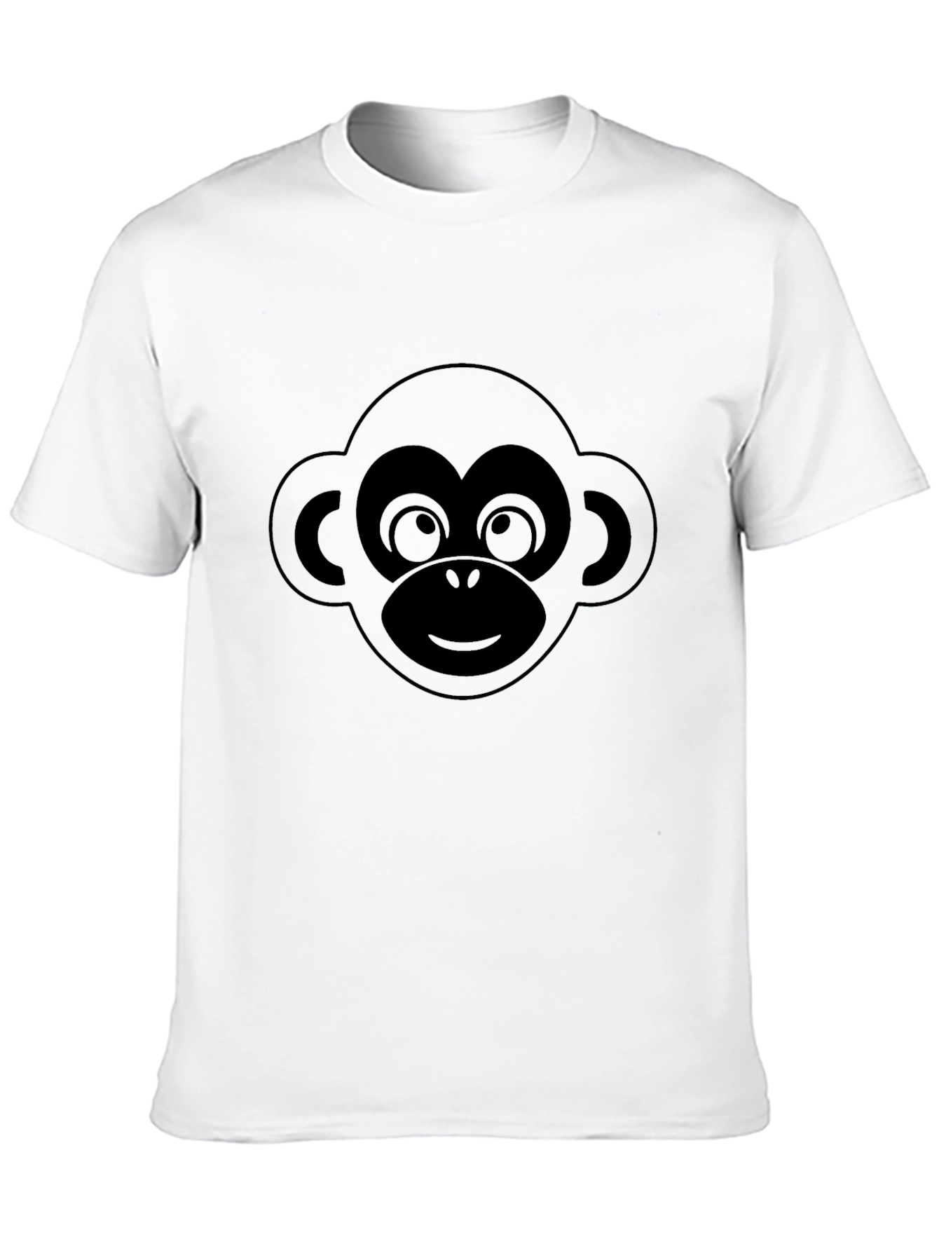 Cool Monkey Face Graphic Tee - Black