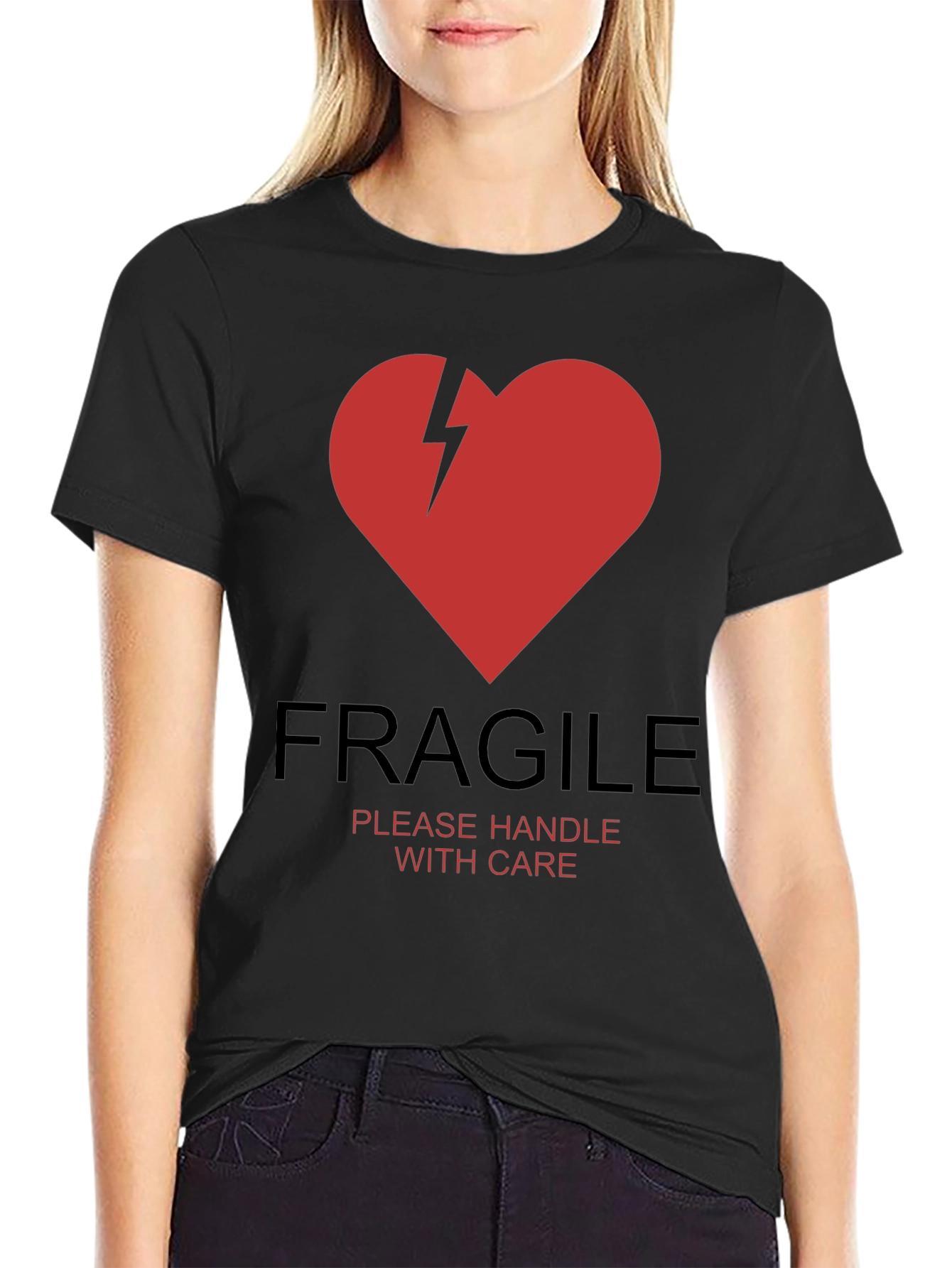 Fragile Heart Graphic T-Shirt - Handle With Care