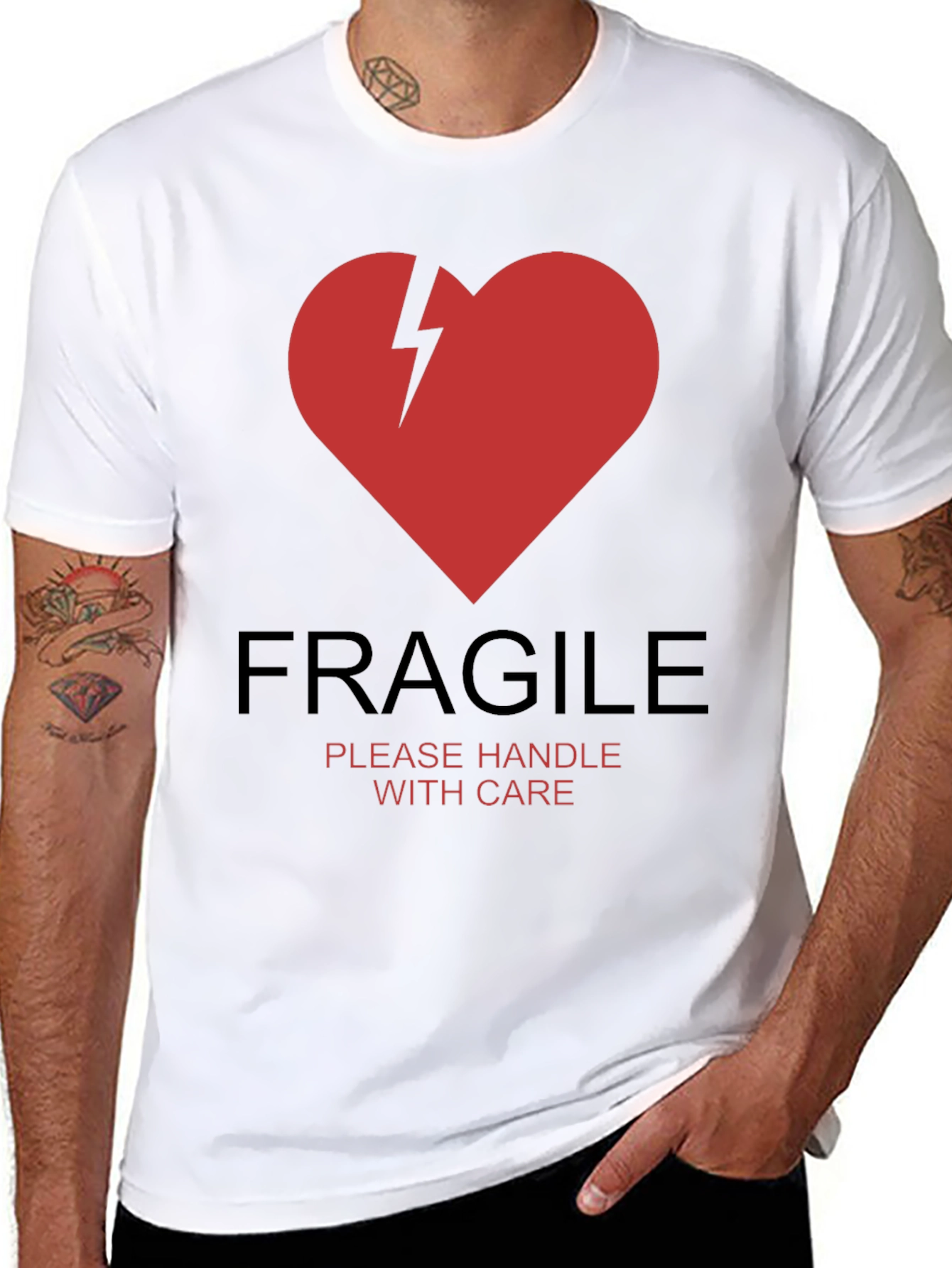 Fragile Heart Graphic T-Shirt - Handle With Care