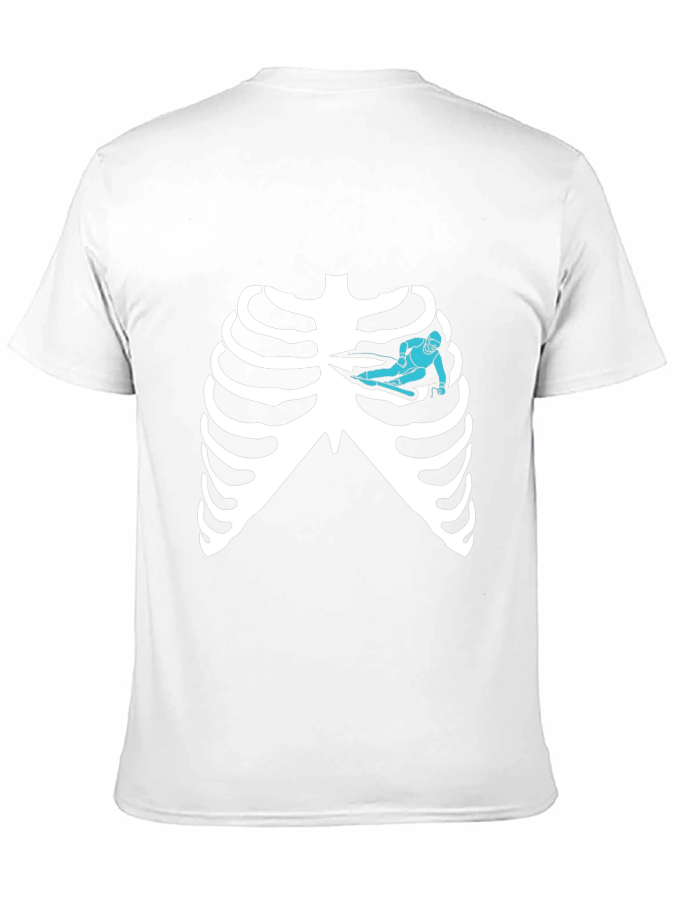 Skeleton Rib Cage Ski T-Shirt - Black