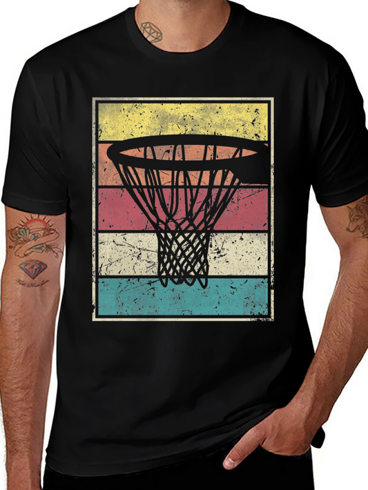 Retro Basketball Hoop Graphic T-Shirt