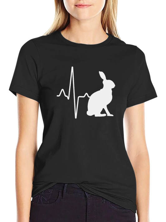 Hare Heartbeat T-Shirt - Black Unique Design