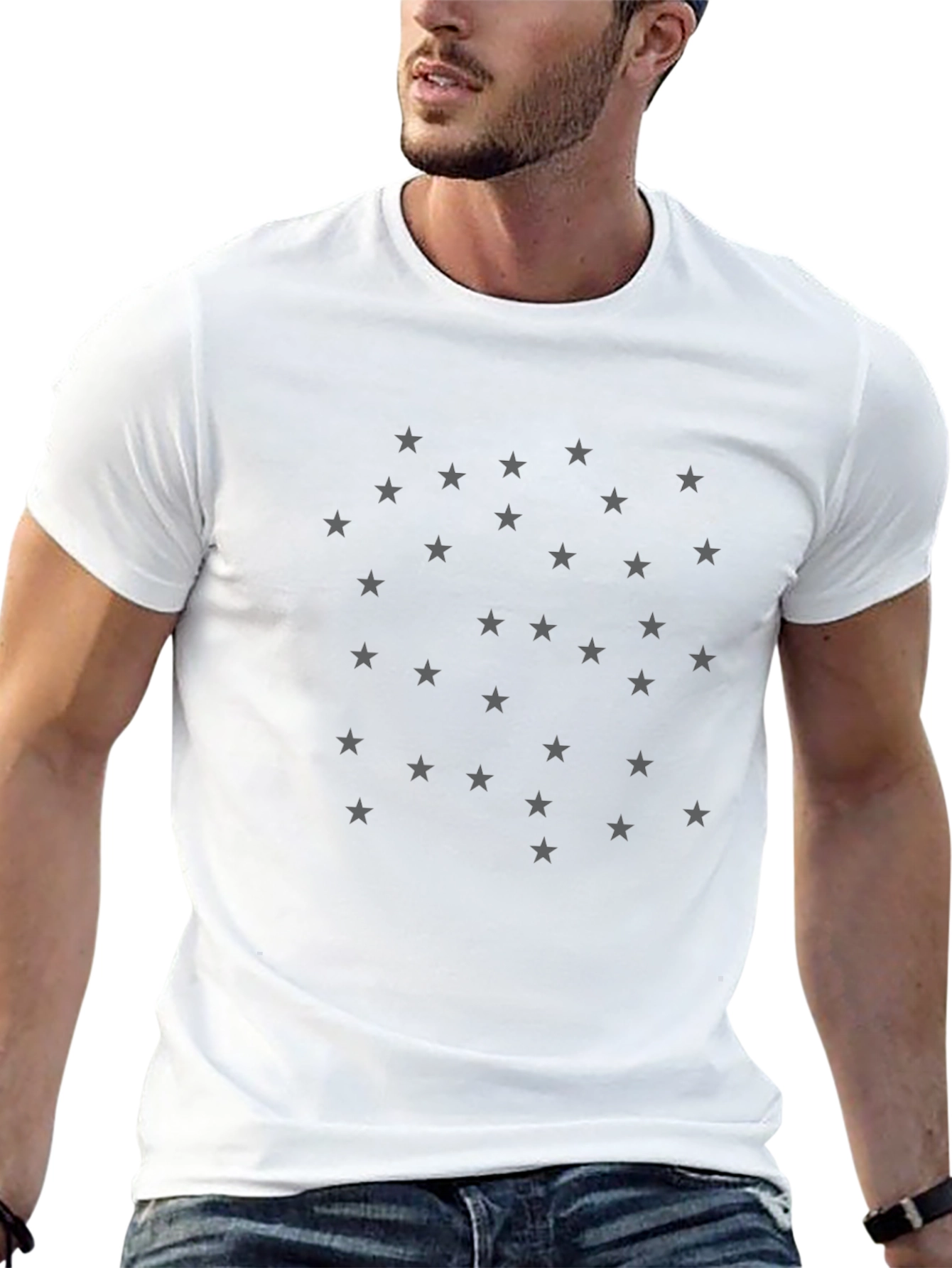 Stars Pattern Crewneck T-Shirt