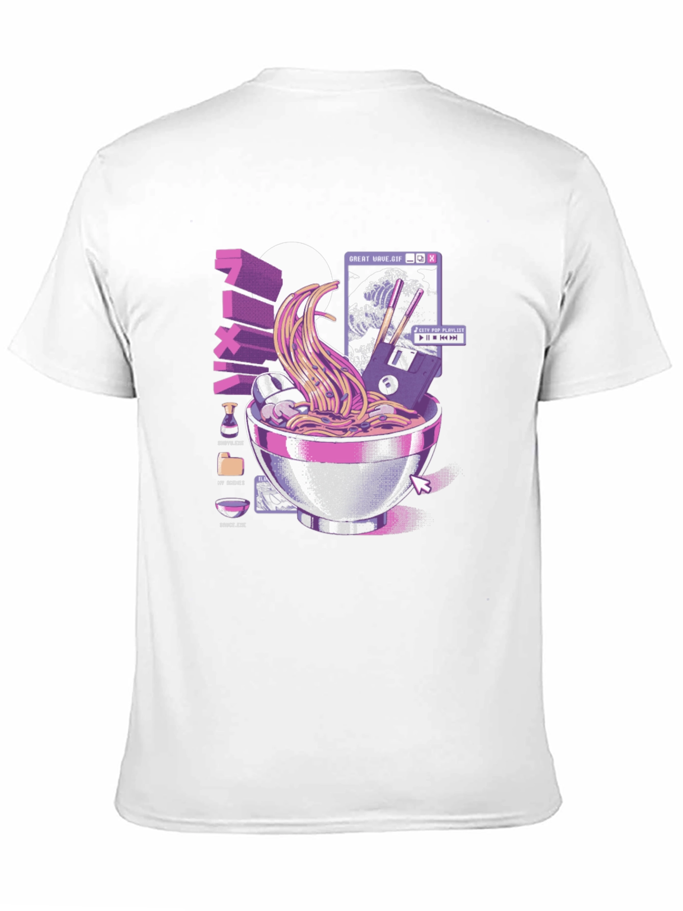 Retro Ramen T-Shirt - Great Wave Design
