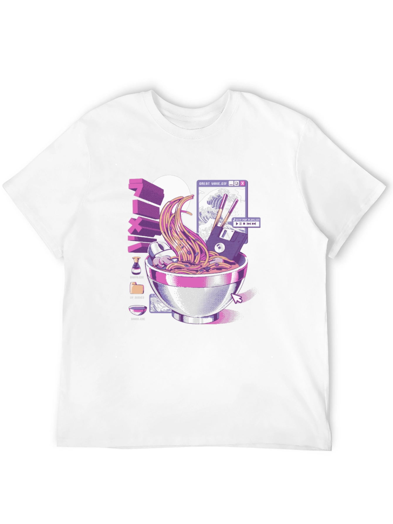 Retro Ramen T-Shirt - Great Wave Design