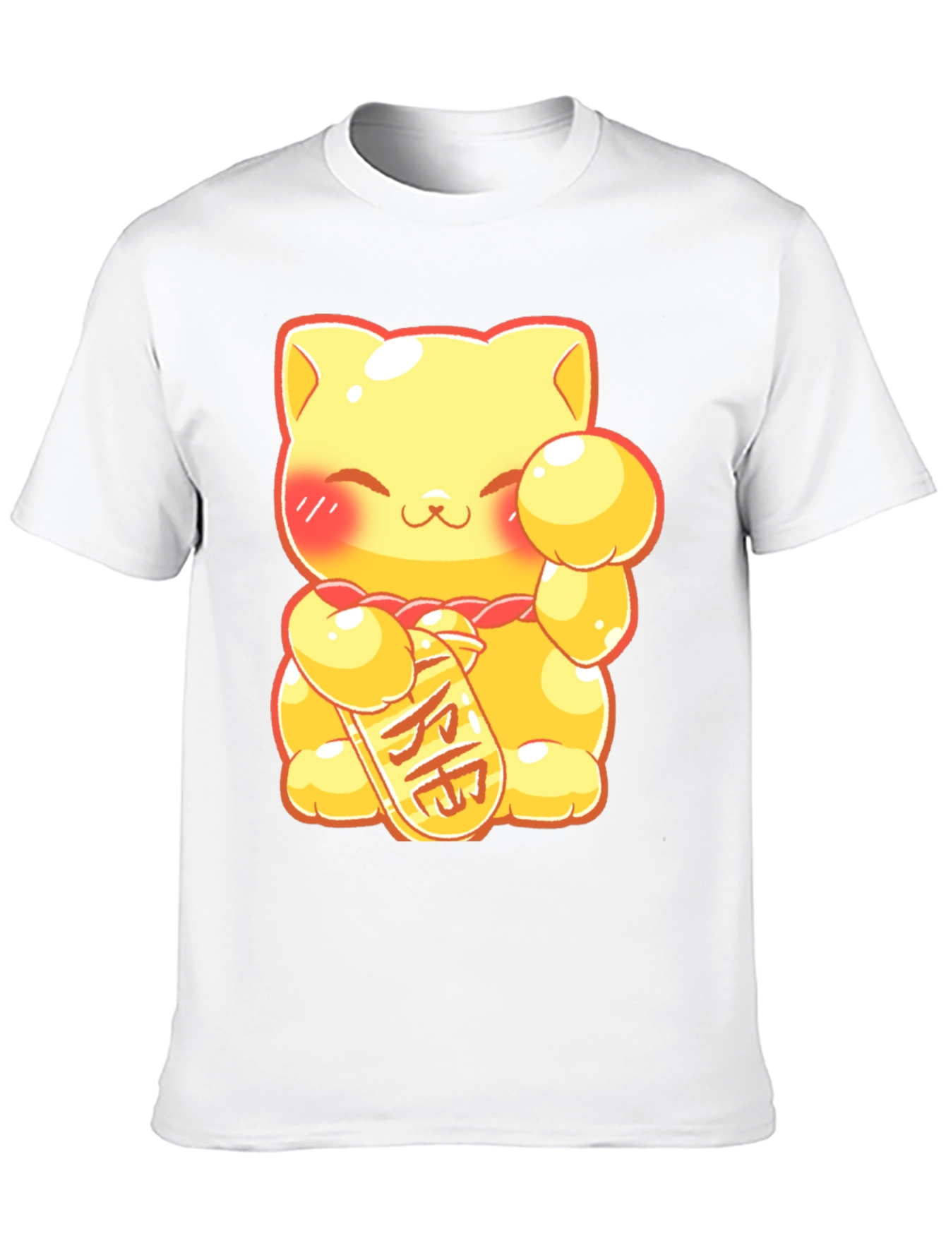 Lucky Cat Graphic Tee - Kawaii Style