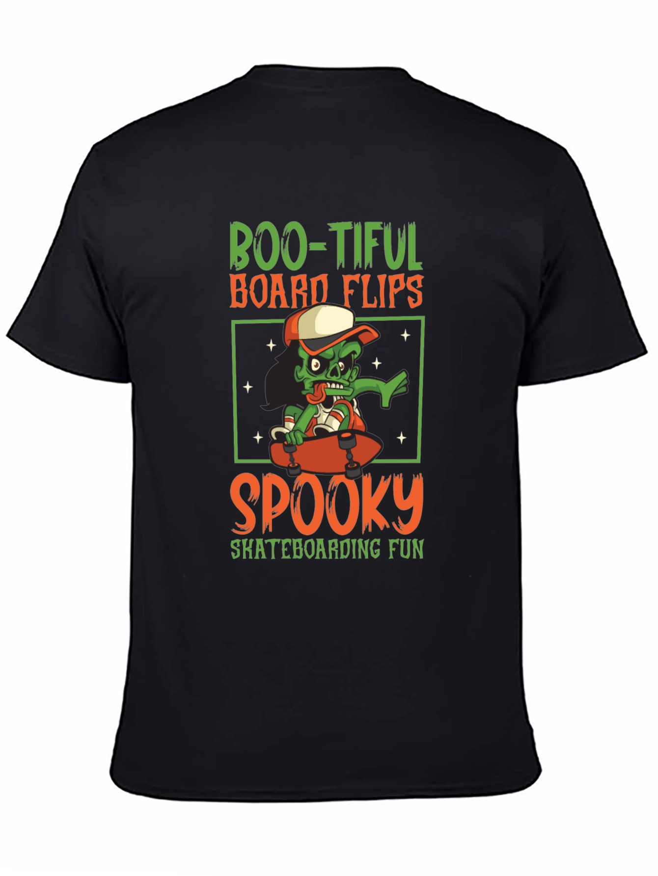 Boo-tiful Skateboarder Graphic Tee - Halloween Shirt