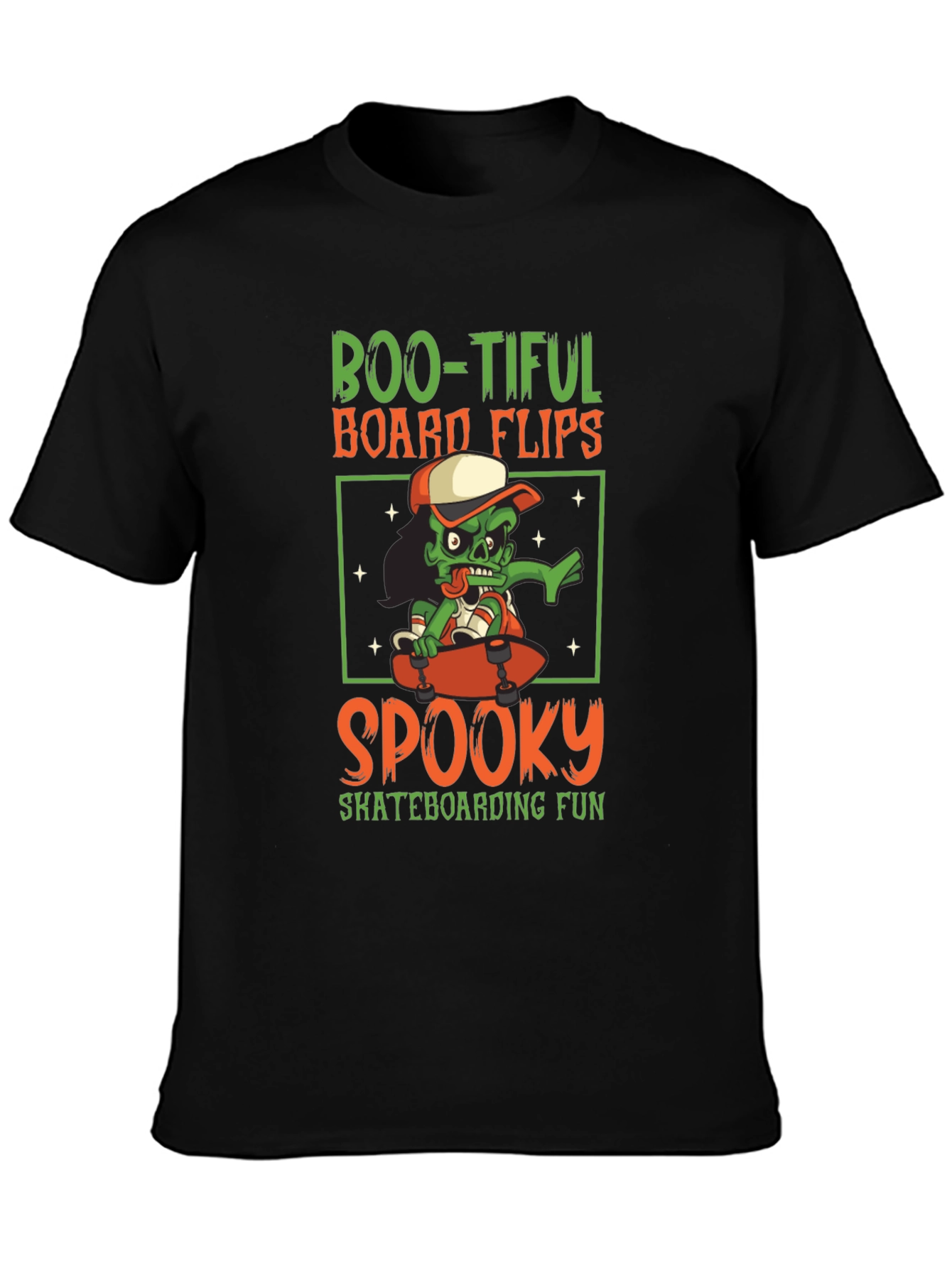 Boo-tiful Skateboarder Graphic Tee - Halloween Shirt