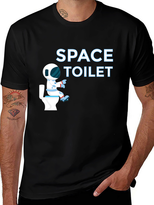 Space Toilet T-Shirt - Astronaut on Toilet