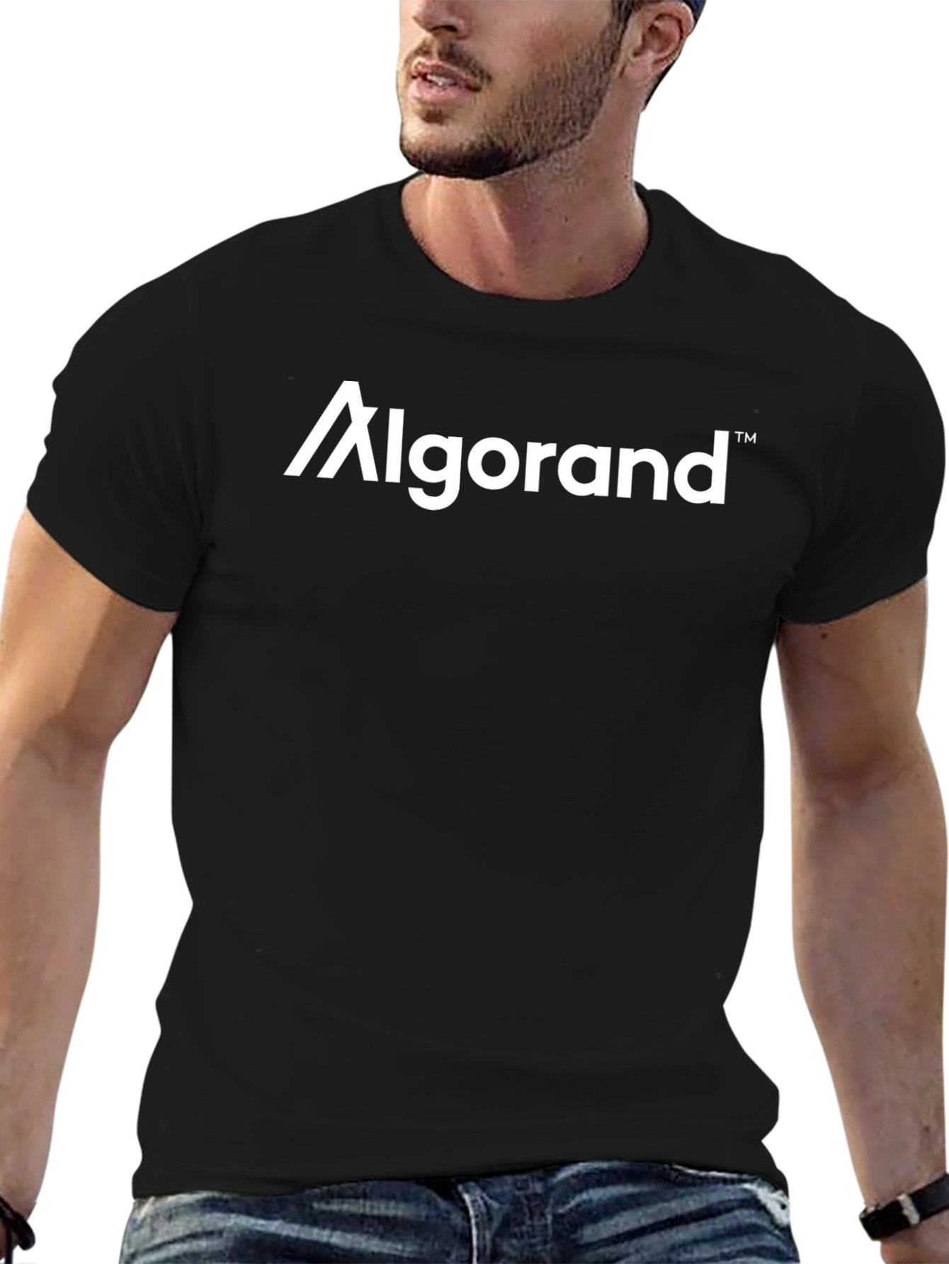 Algorand Black Cotton Blend Short-Sleeve T-Shirt