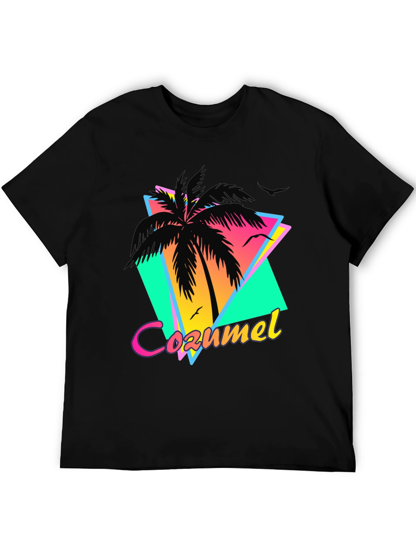 Retro Cozumel Palm Tee - Tropical Island Style