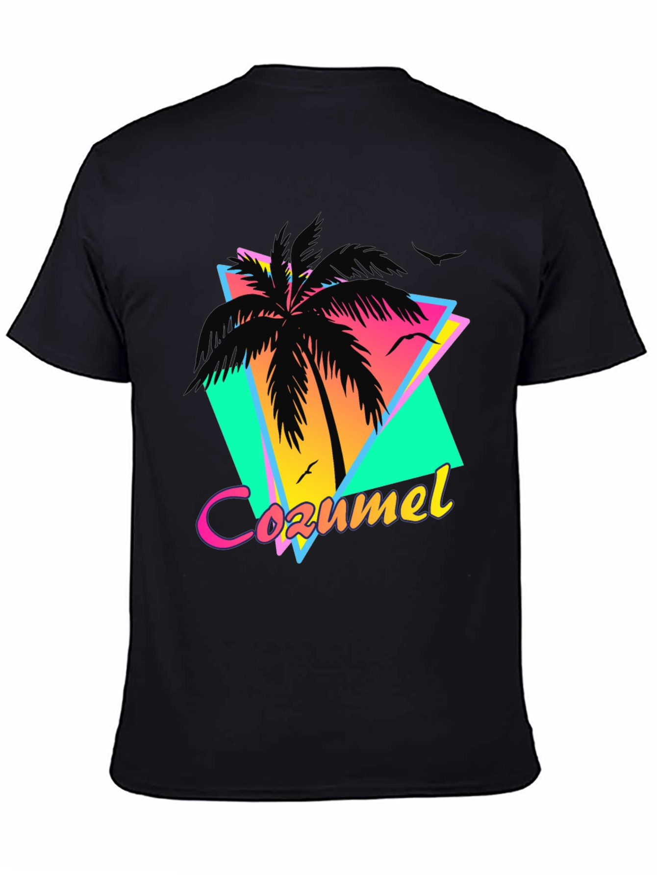 Retro Cozumel Palm Tee - Tropical Island Style