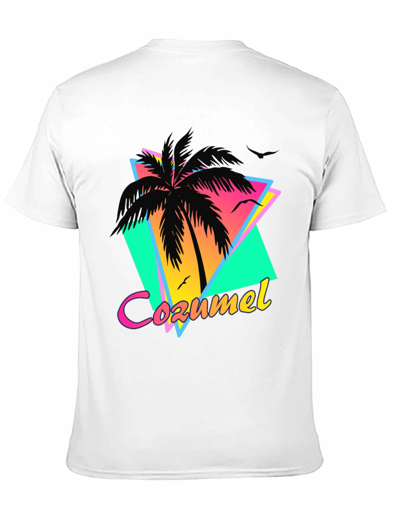 Retro Cozumel Palm Tee - Tropical Island Style