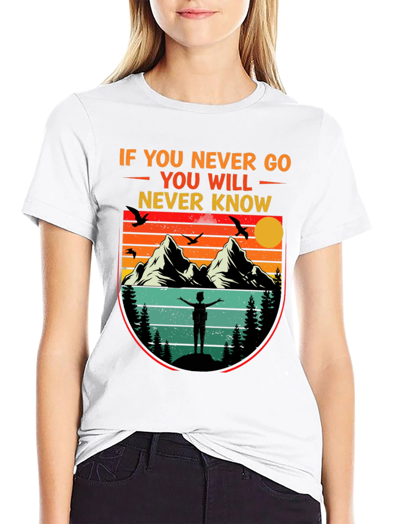 Adventure Awaits T-Shirt - Never Go Never Know Design