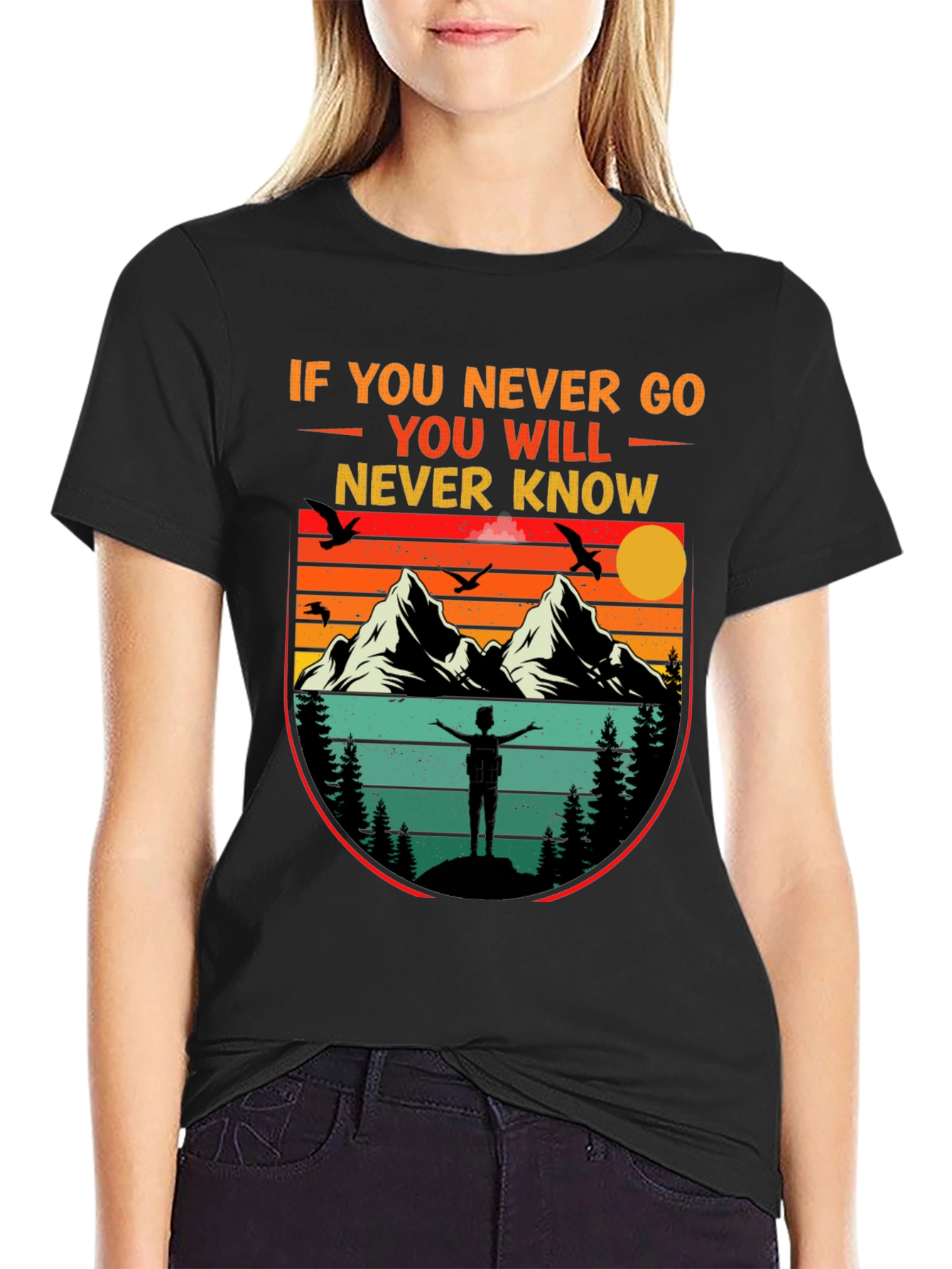 Adventure Awaits T-Shirt - Never Go Never Know Design