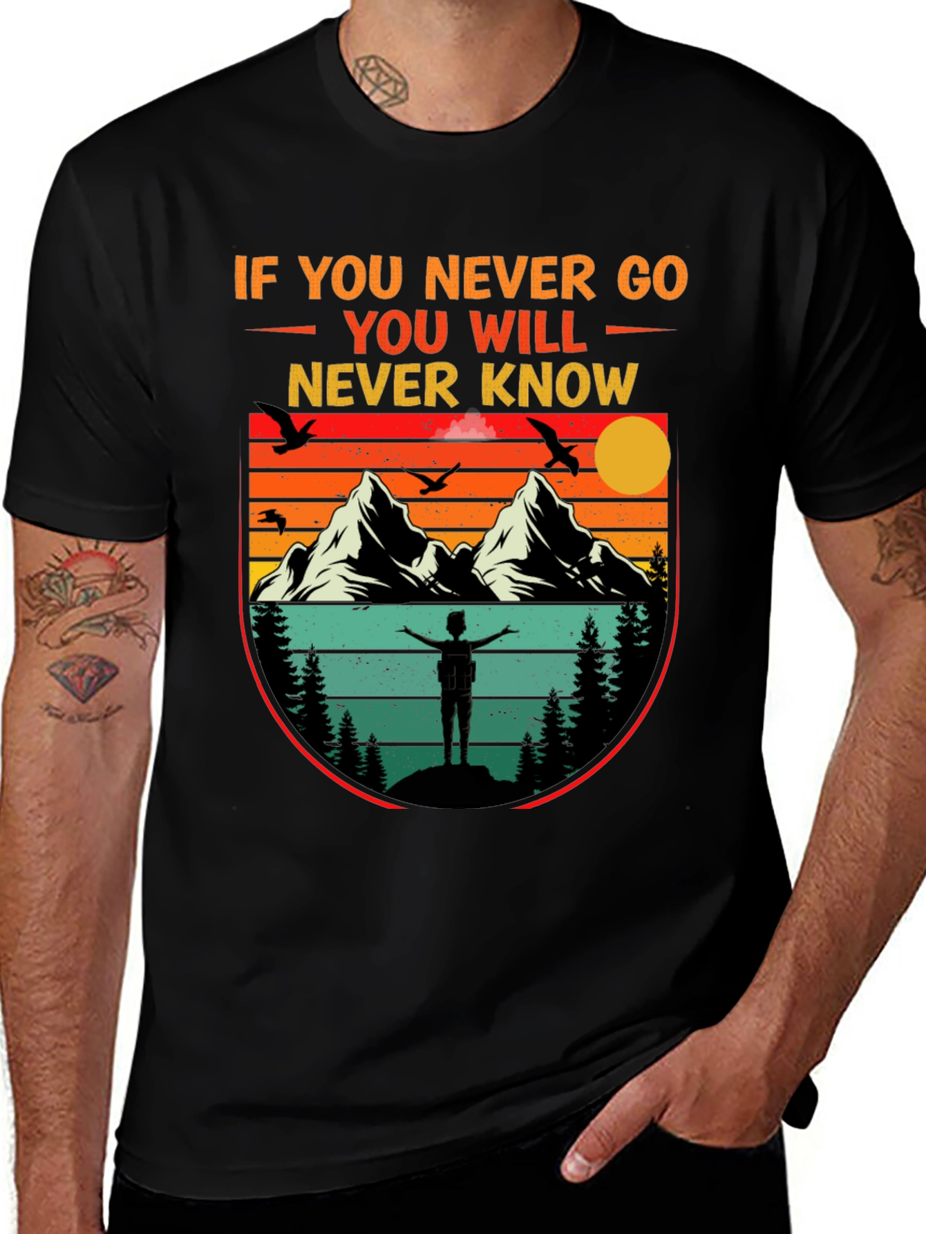 Adventure Awaits T-Shirt - Never Go Never Know Design