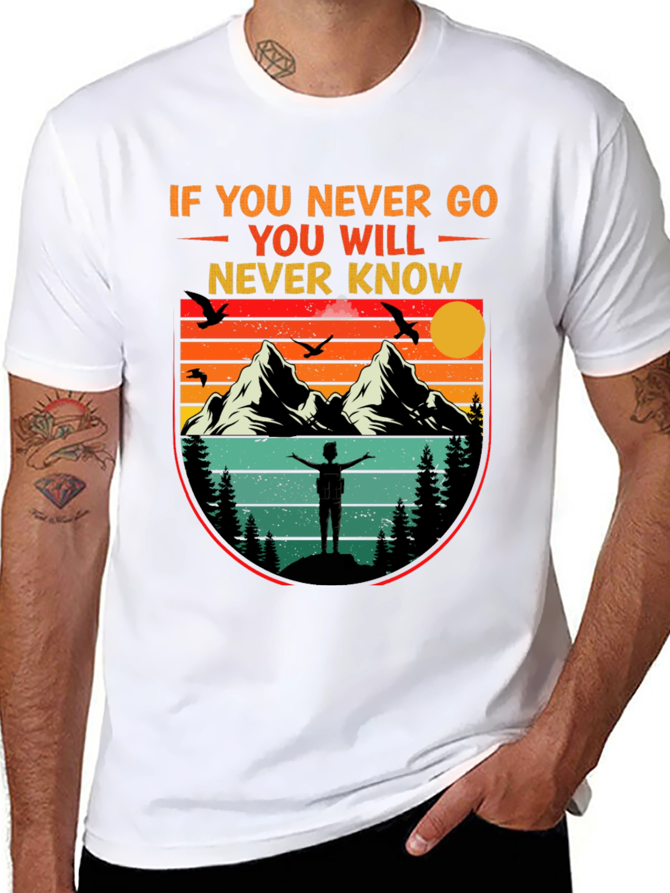 Adventure Awaits T-Shirt - Never Go Never Know Design
