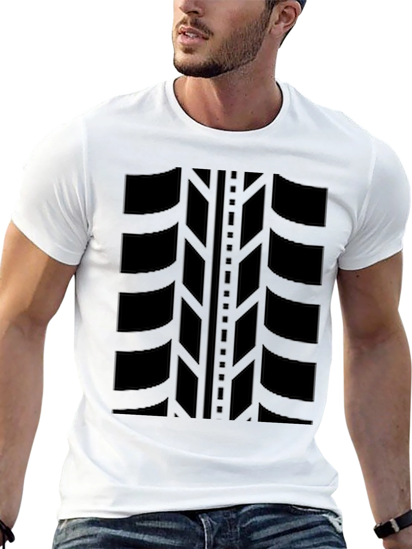 Bold Tire Tread Graphic Tee - Black