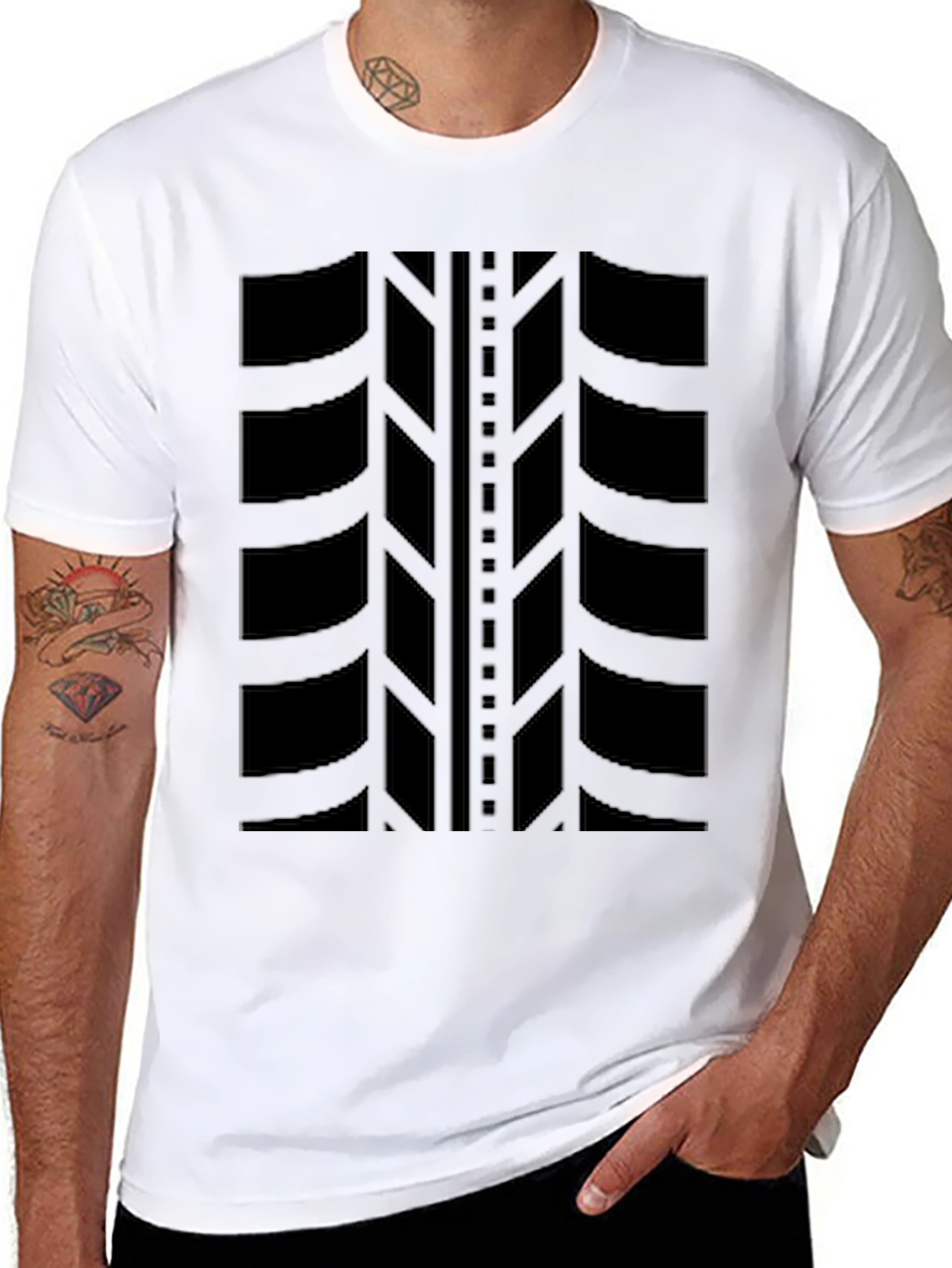 Bold Tire Tread Graphic Tee - Black