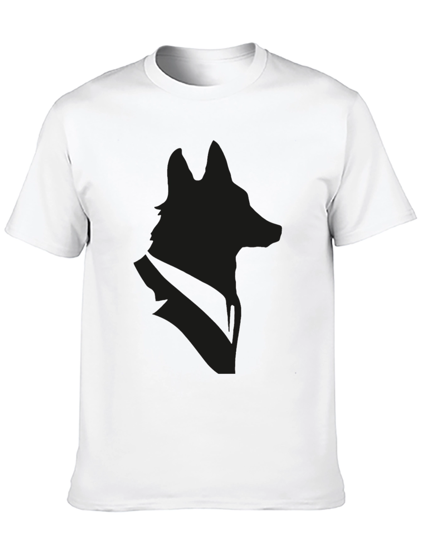 Black Wolf Silhouette Graphic Tee - Modern Style