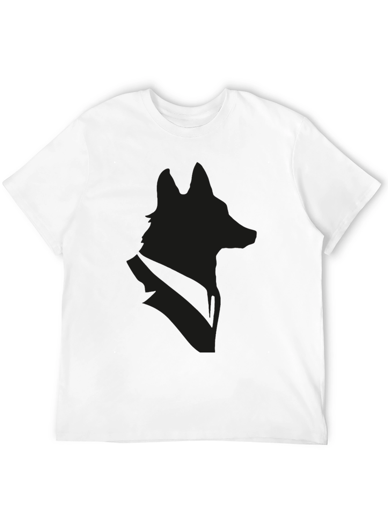 Black Wolf Silhouette Graphic Tee - Modern Style