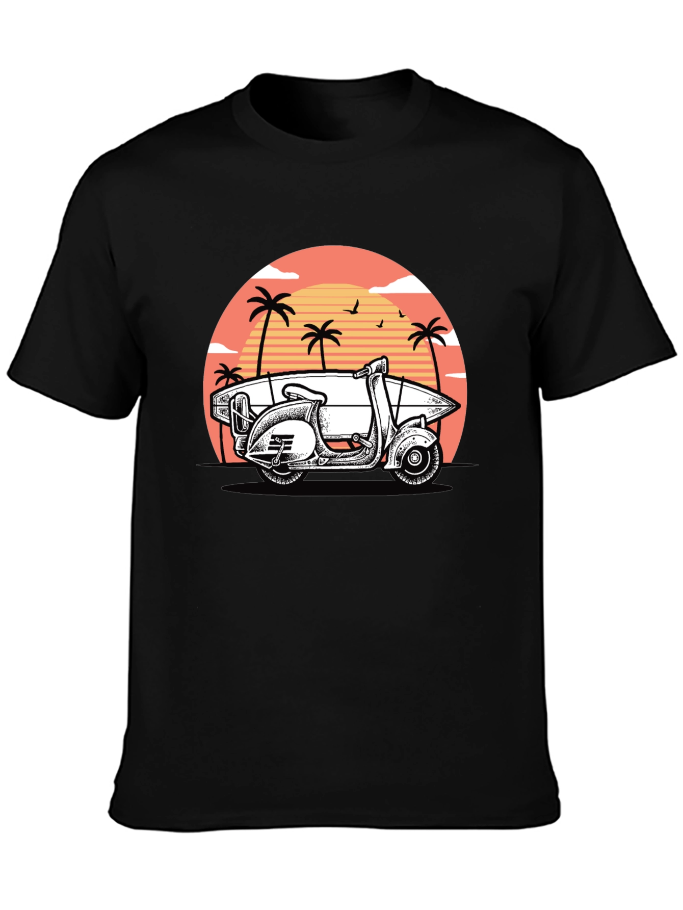 Surf Scooter Tee - Retro Beach Vibes