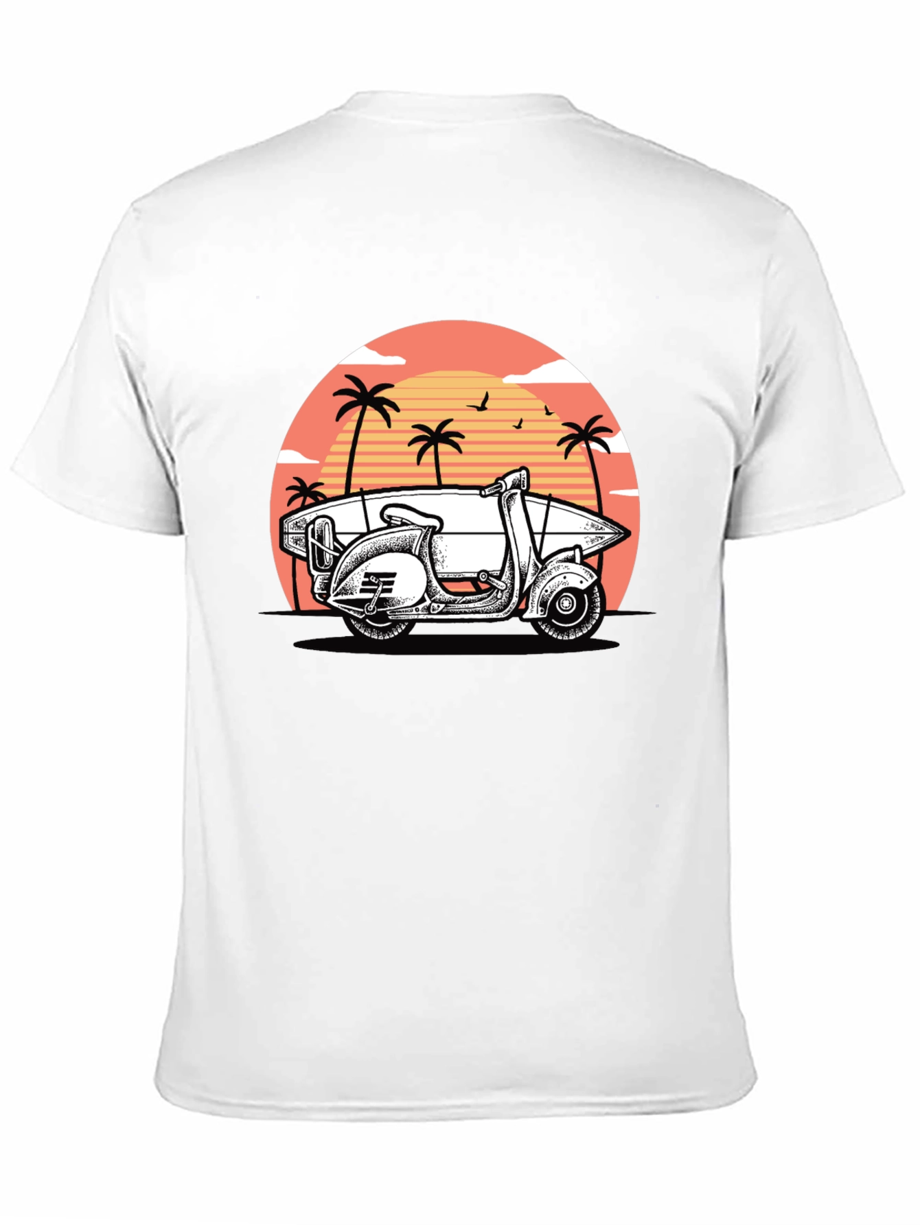 Surf Scooter Tee - Retro Beach Vibes