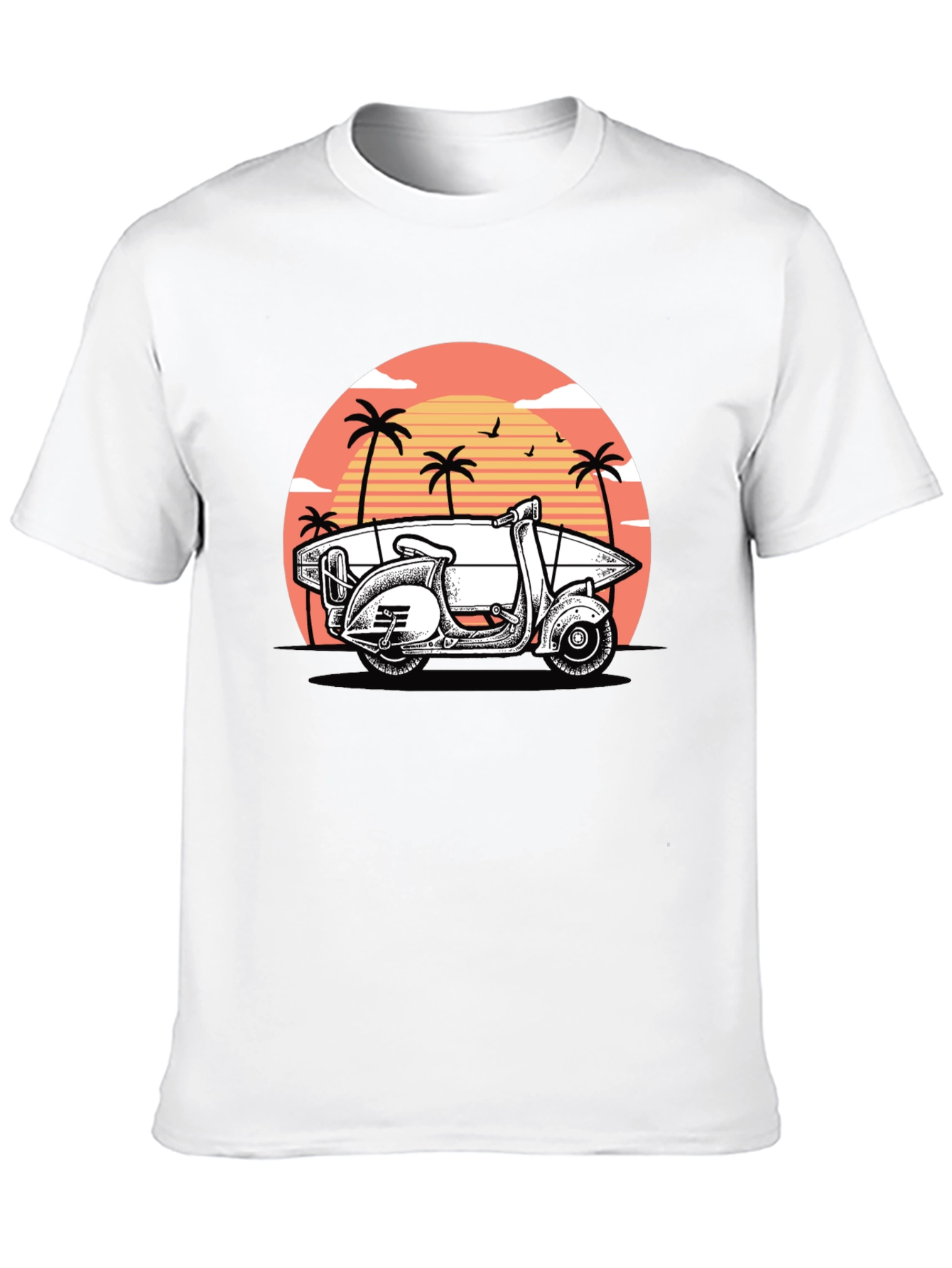 Surf Scooter Tee - Retro Beach Vibes