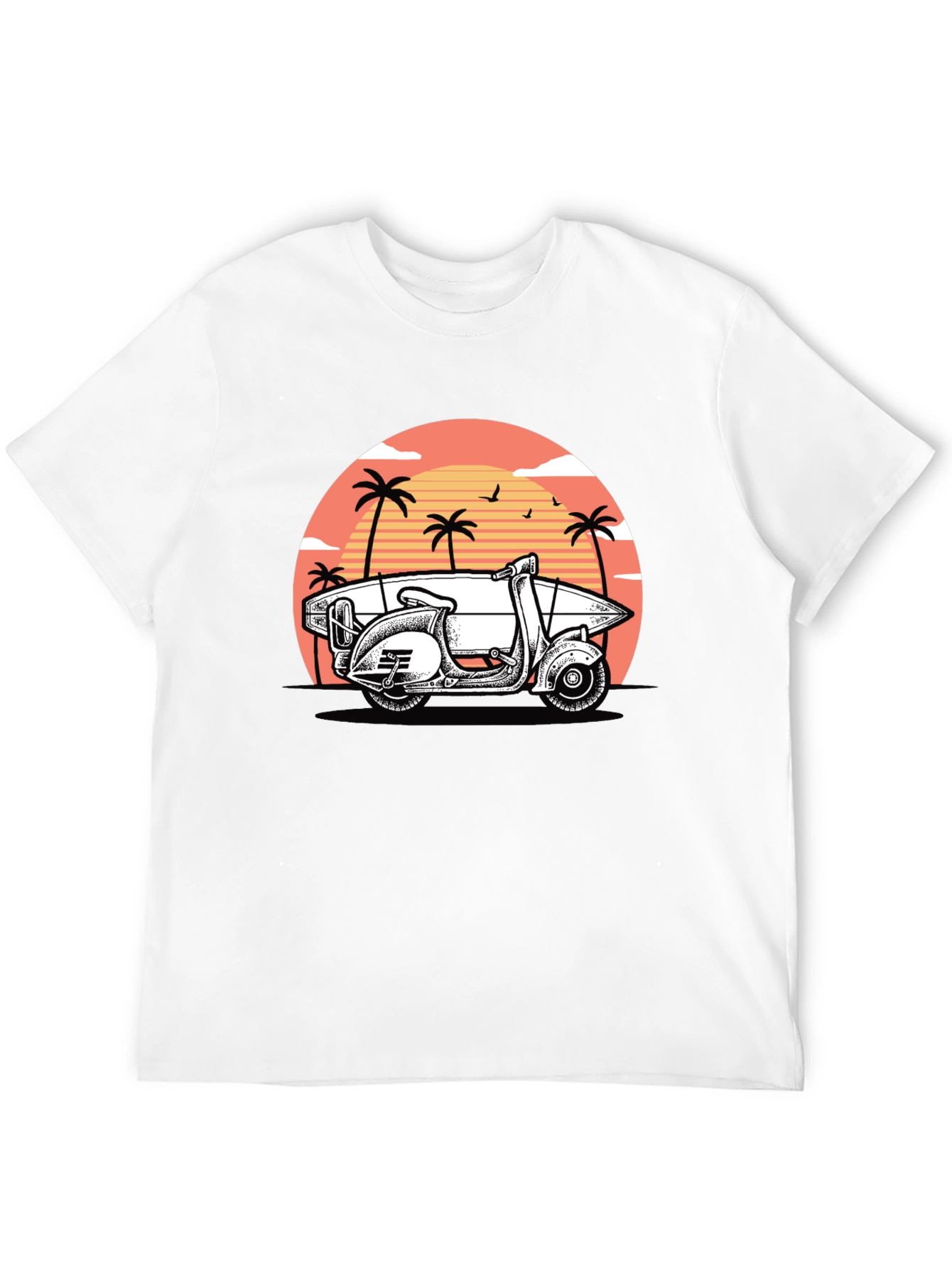 Surf Scooter Tee - Retro Beach Vibes