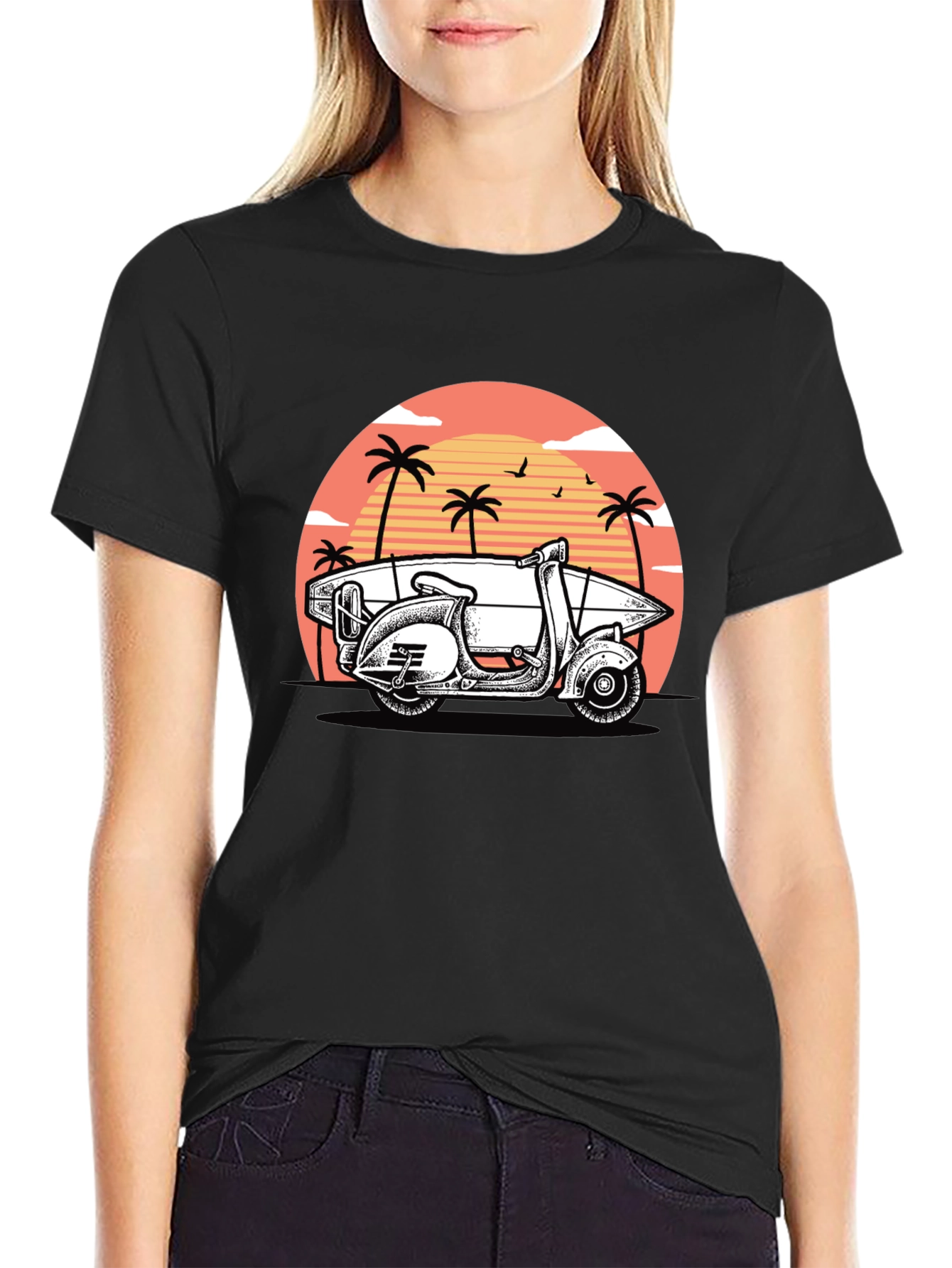 Surf Scooter Tee - Retro Beach Vibes