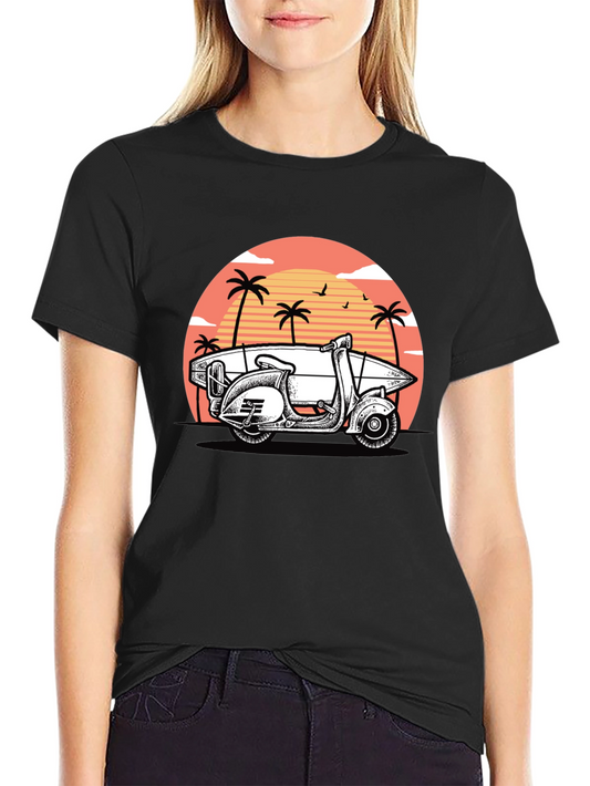 Surf Scooter Tee - Retro Beach Vibes