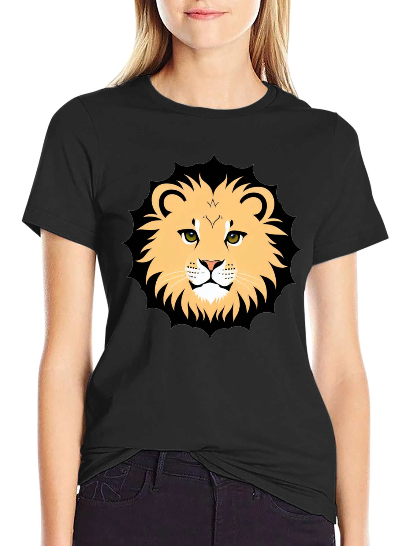 Lion Graphic Black T-Shirt for Men